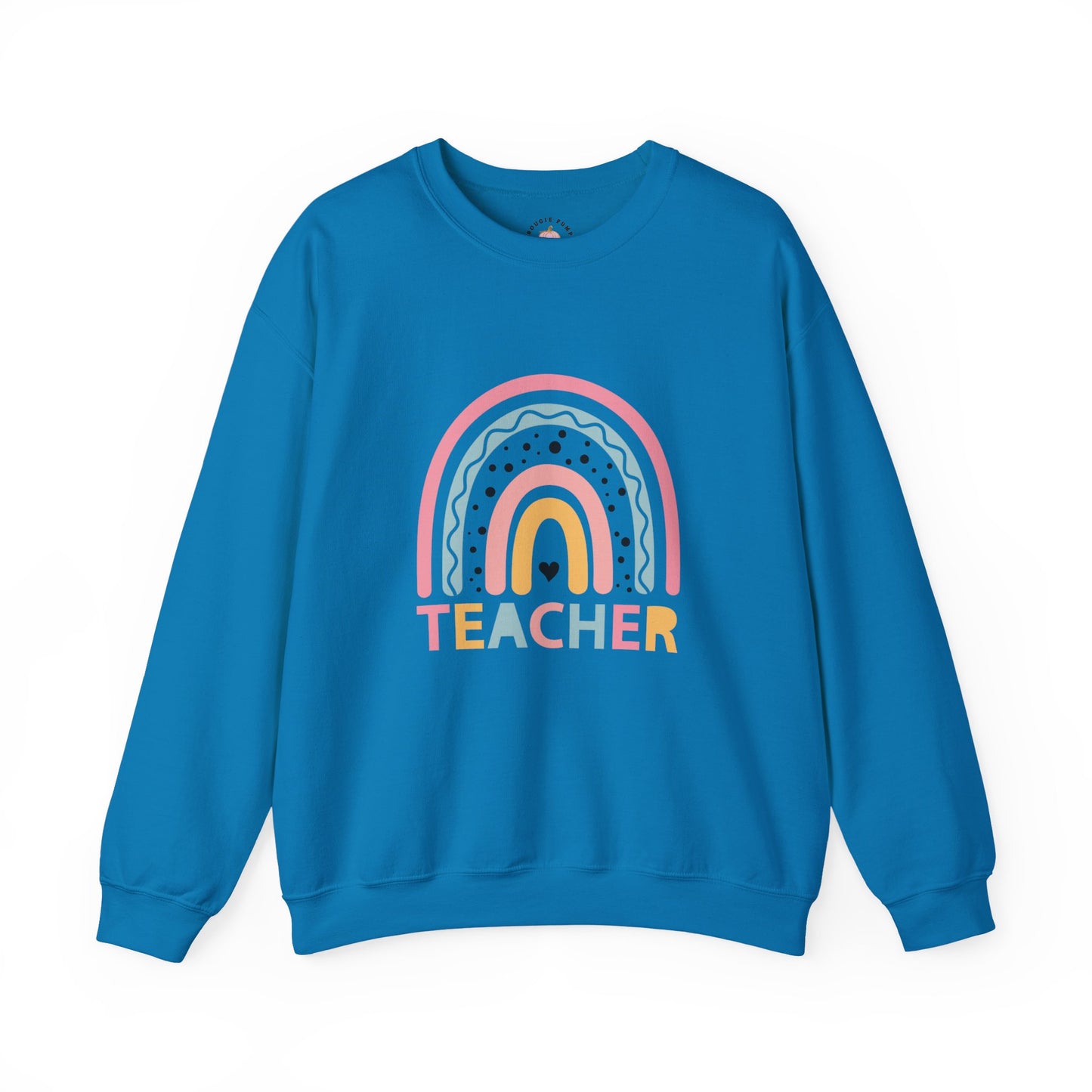 Rainbow Teacher Crewneck Sweatshirt - Cozy Gift for Educators, Back to School, Teacher Appreciation, Classroom Wear, Cute Sweatshirt