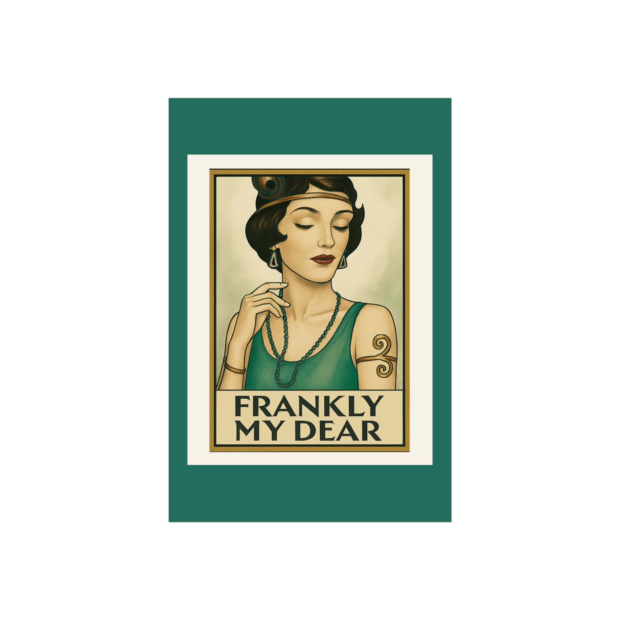 Art Deco Wall Poster — "Frankly My Dear" Vintage Portrait Print