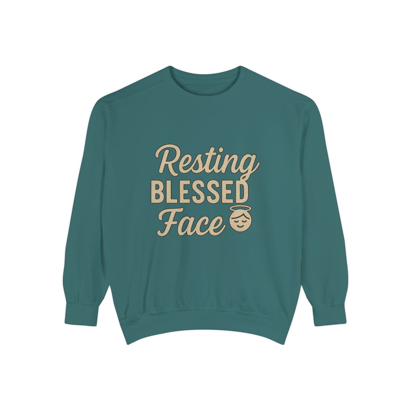 Resting Blessed Face Sweatshirt – Funny Christian Crewneck for Women - The Bougie Pumpkin Boutique