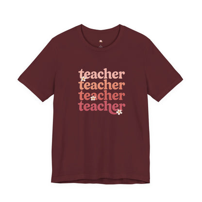 Teacher Vibes Unisex Jersey Tee - Perfect Gift for Educators, Teacher Appreciation, Classroom Style, Graduation Gift, Everyday Wear
