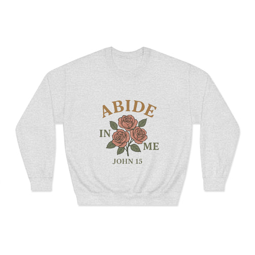 Abide in Me Sweatshirt | John 15 Scripture Crewneck | Faith & Fire Collection – The Bougie Pumpkin Boutique
