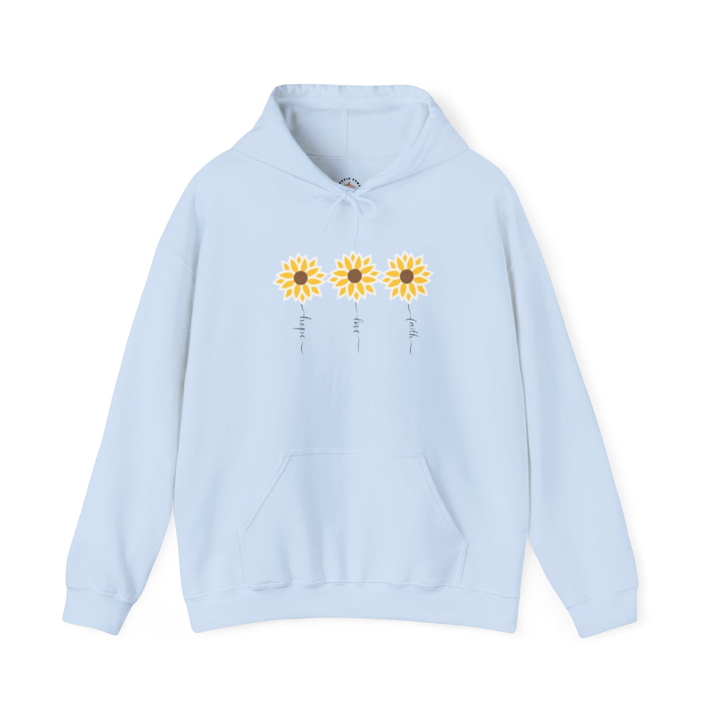 Faith, Hope, and Love Flowers Hoodie for Moms - Inspirational Unisex Hooded Sweatshirt