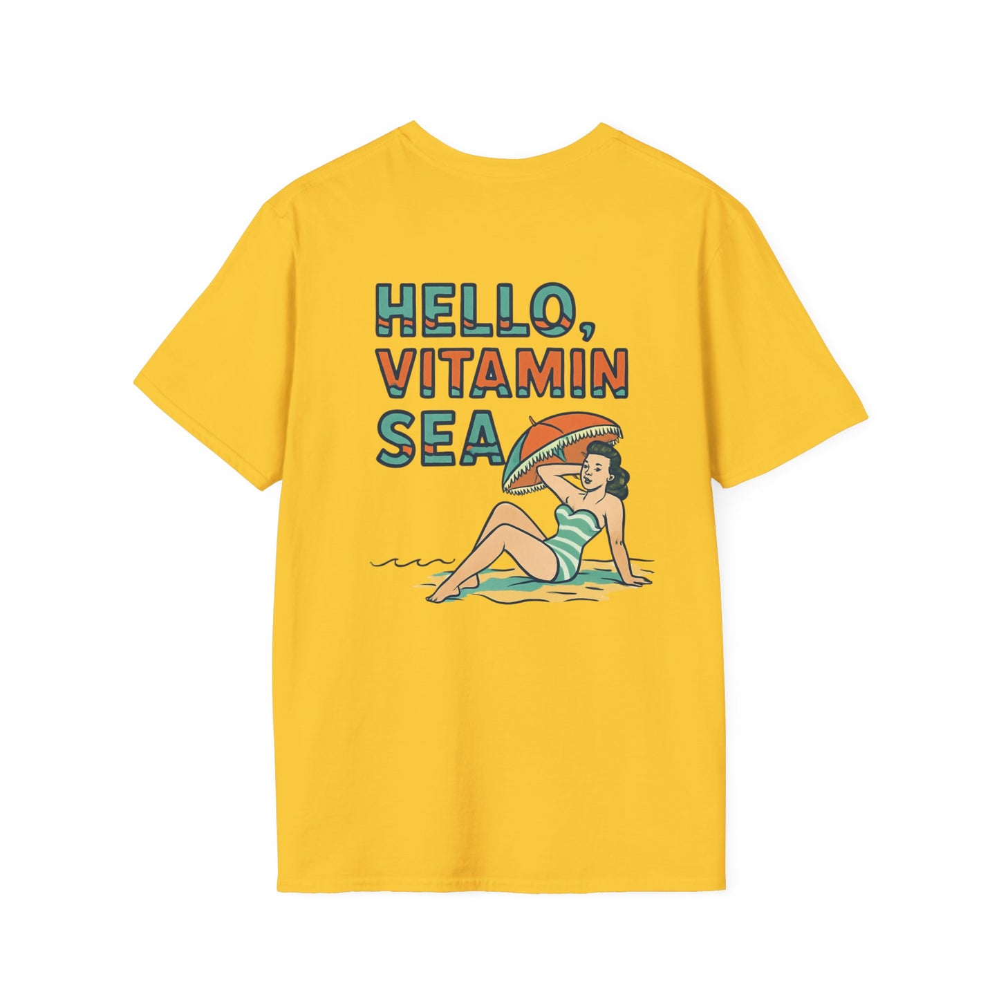 Hello Vitamin Sea Unisex T-Shirt, Beachwear, Summer Vibes, Vacation Tee, Casual Outfit, Gift for Sea Lovers, Vintage