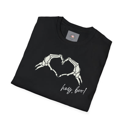 Halloween Skeleton Unisex T-Shirt - Hey Boo Flirty Design