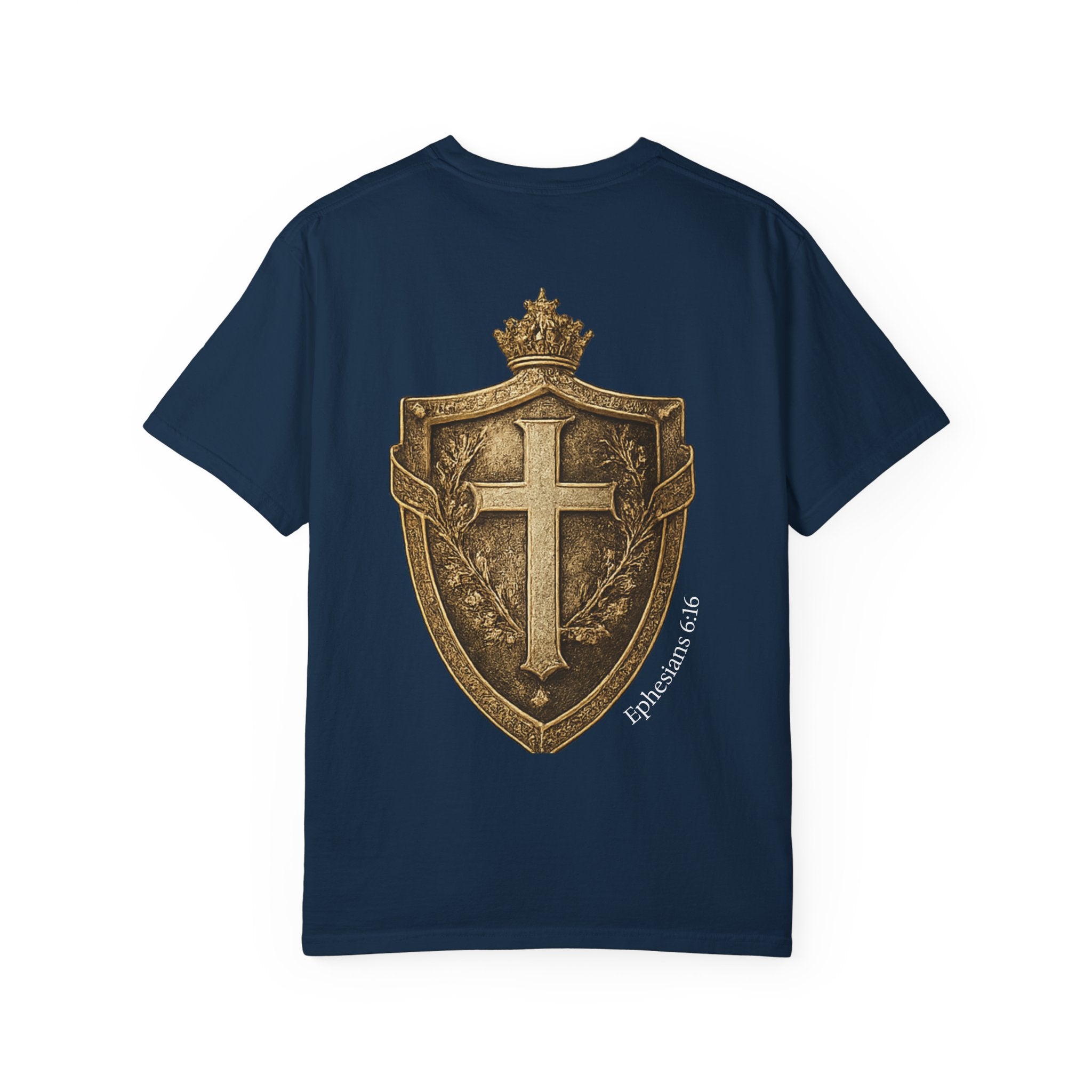 Christian Shield T-Shirt — Vintage Cross Emblem Tee