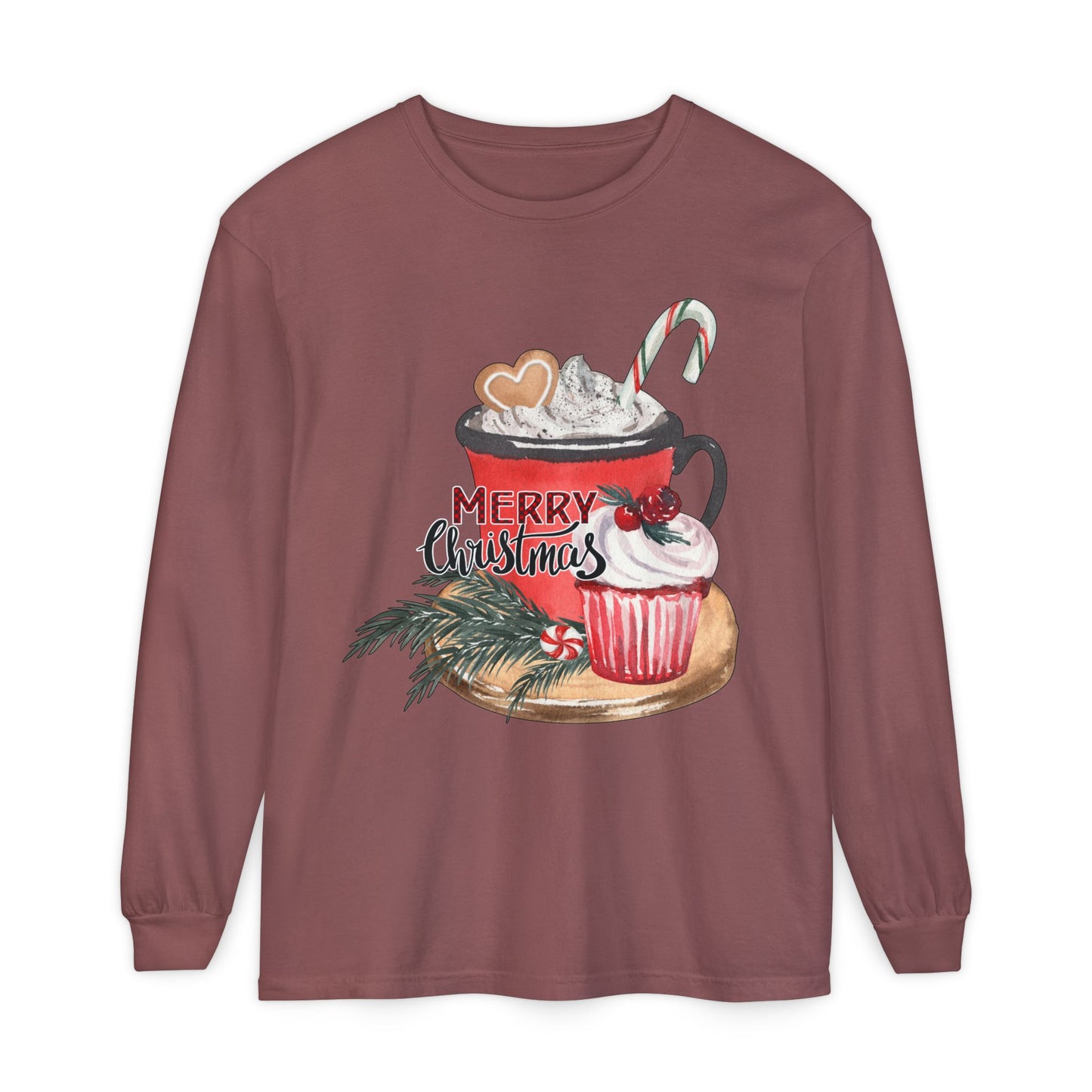 Merry Christmas Long Sleeve T-Shirt, Holiday Outfit, Unisex Tee, Cozy Gift, Winter Fashion, Festive Apparel
