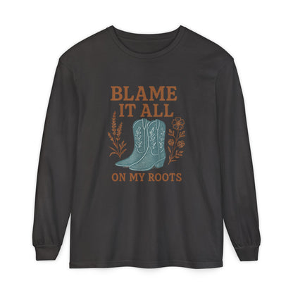 Blame It All On My Roots Graphic Sweatshirt | Southern Faith Boutique Apparel - The Bougie Pumpkin Boutique