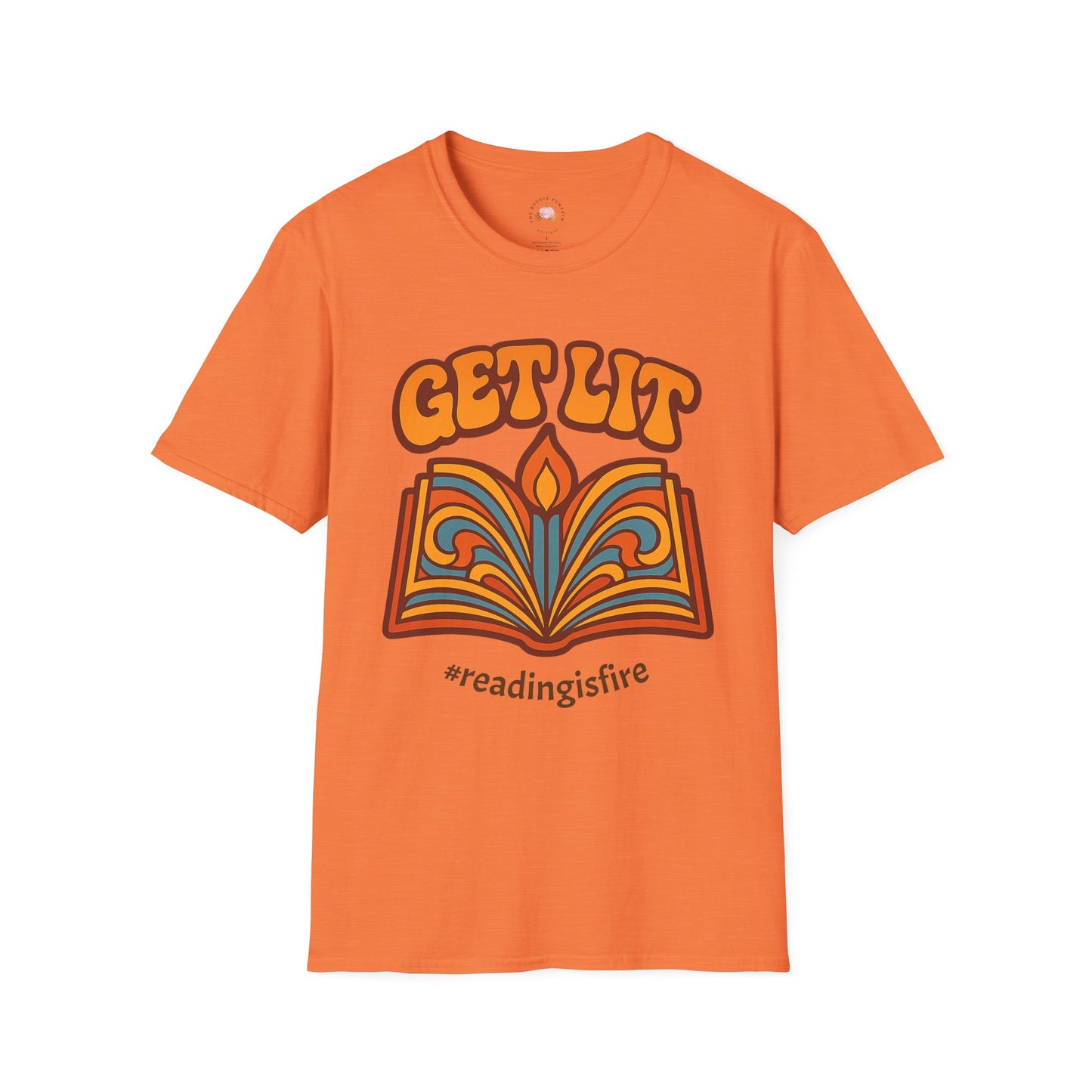 Book Lover's T-Shirt - GET LIT Design, Reading Gift, Literary Tee