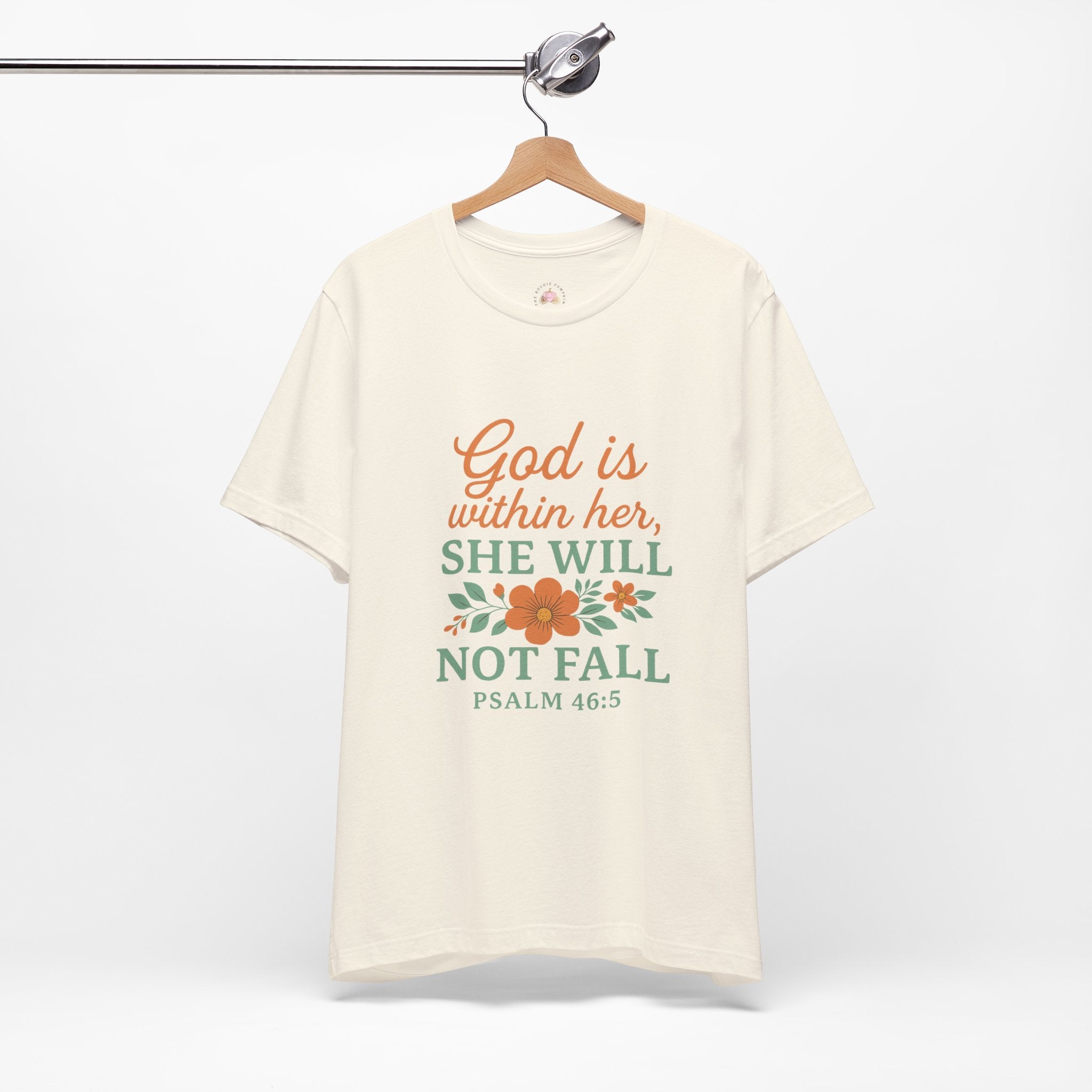God Is Within Her T-Shirt | Psalm 46:5 Christian Tee | Faith & Strength Floral Scripture Shirt – Bougie Pumpkin Boutique
