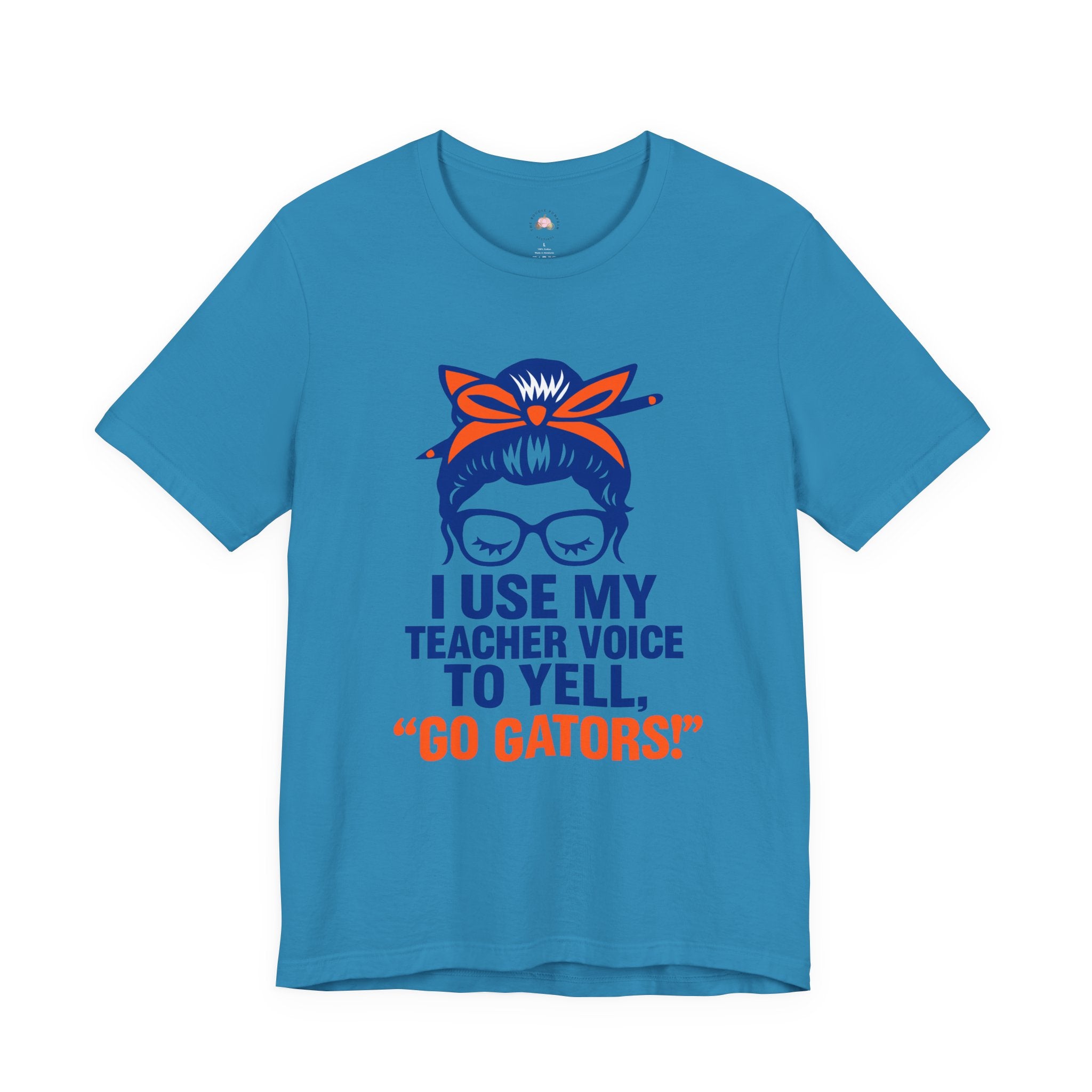 Teacher Voice Football Shirt – Game Day Spirit Tee in Blue & Orange | Funny Teacher Shirt | Bougie Pumpkin Boutique