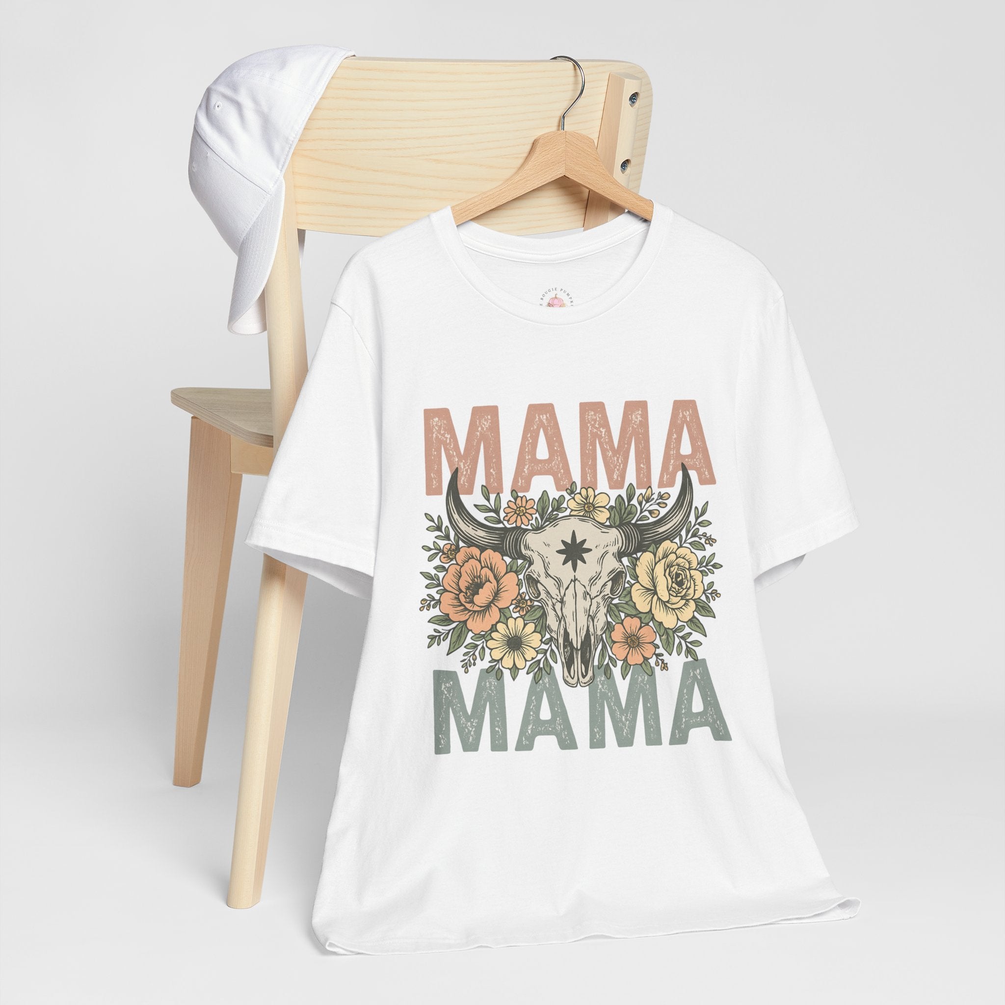 Mama Floral Skull Tee — Vintage Boho Mom T‑Shirt for Mother’s Day