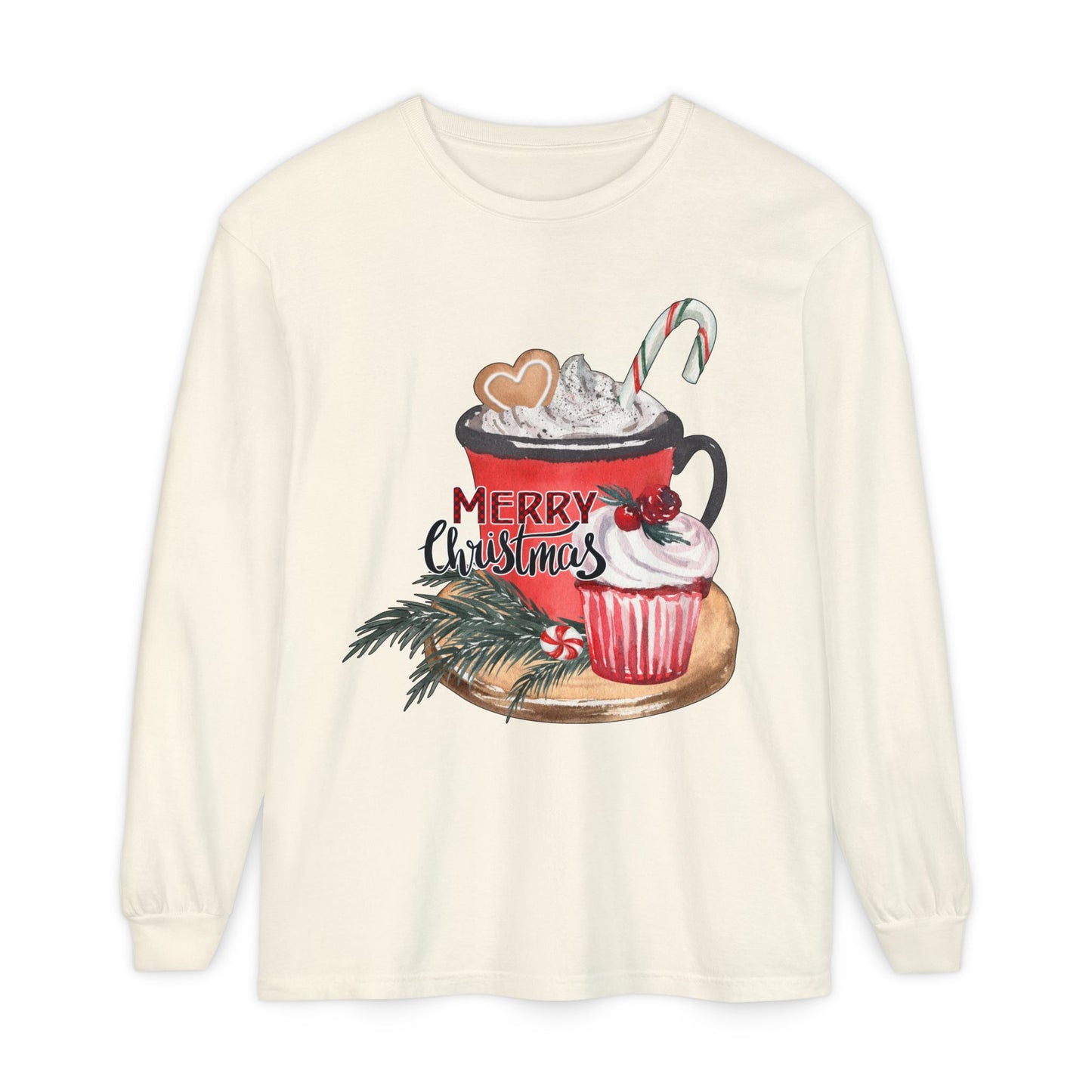 Merry Christmas Long Sleeve T-Shirt, Holiday Outfit, Unisex Tee, Cozy Gift, Winter Fashion, Festive Apparel