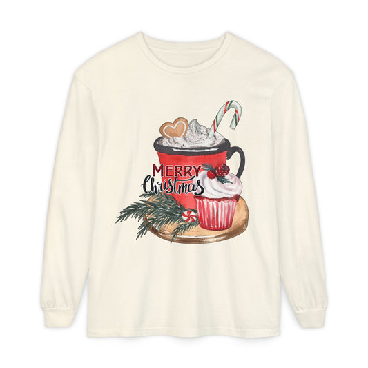 Merry Christmas Long Sleeve T-Shirt, Holiday Outfit, Unisex Tee, Cozy Gift, Winter Fashion, Festive Apparel