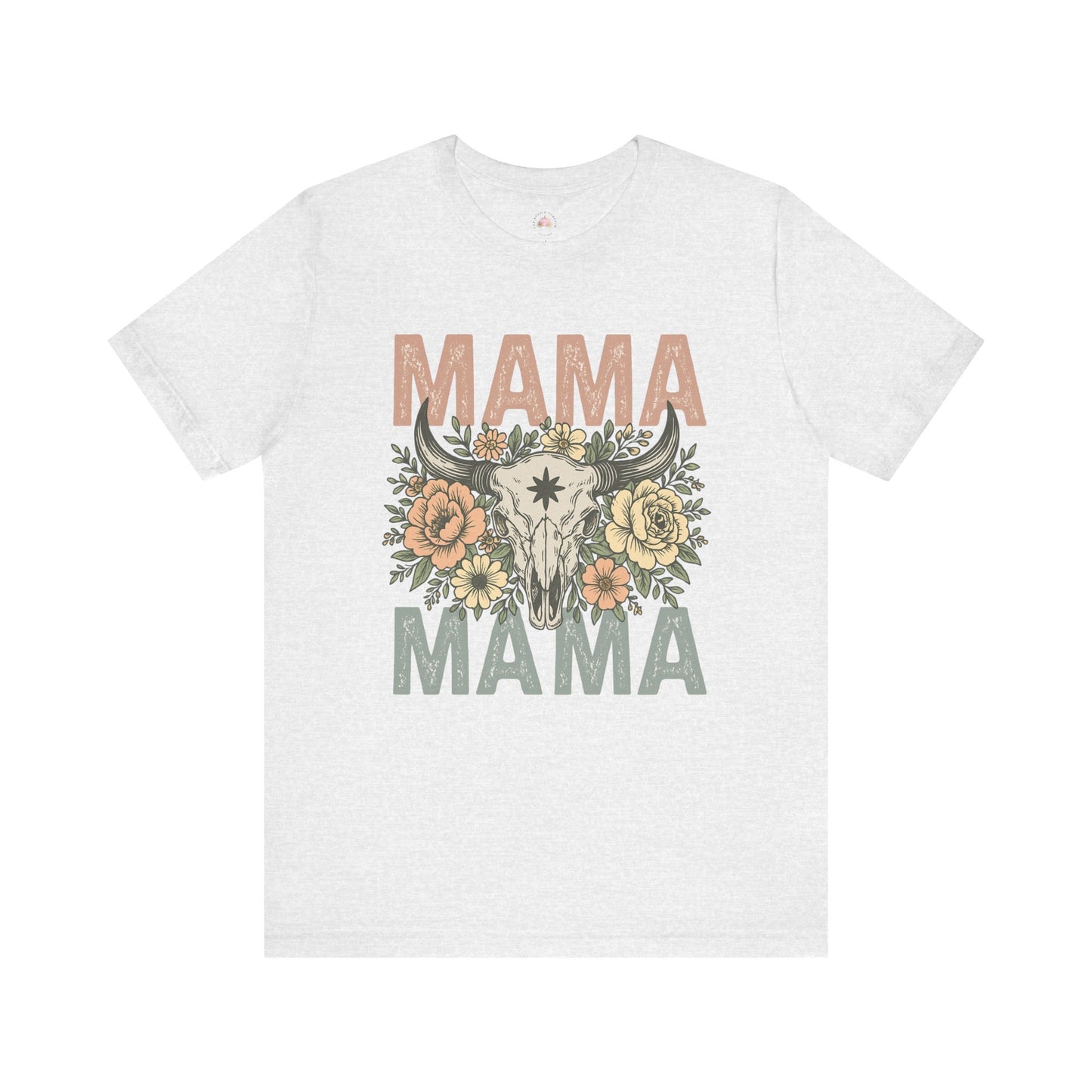 Western Floral “MAMA” Graphic Tee – Southern Boho Cow Skull Shirt - The Bougie Pumpkin Boutique