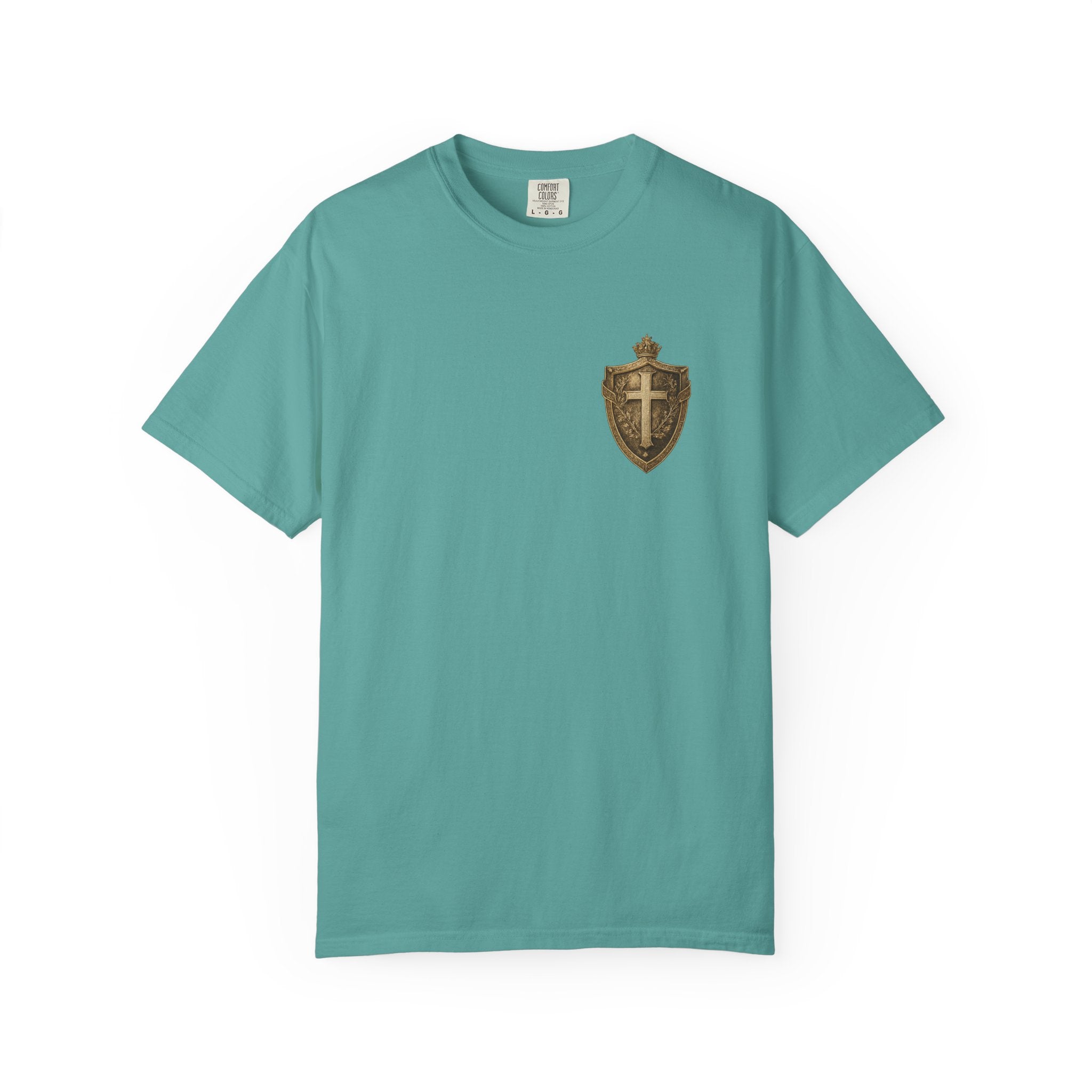 Christian Shield T-Shirt — Vintage Cross Emblem Tee