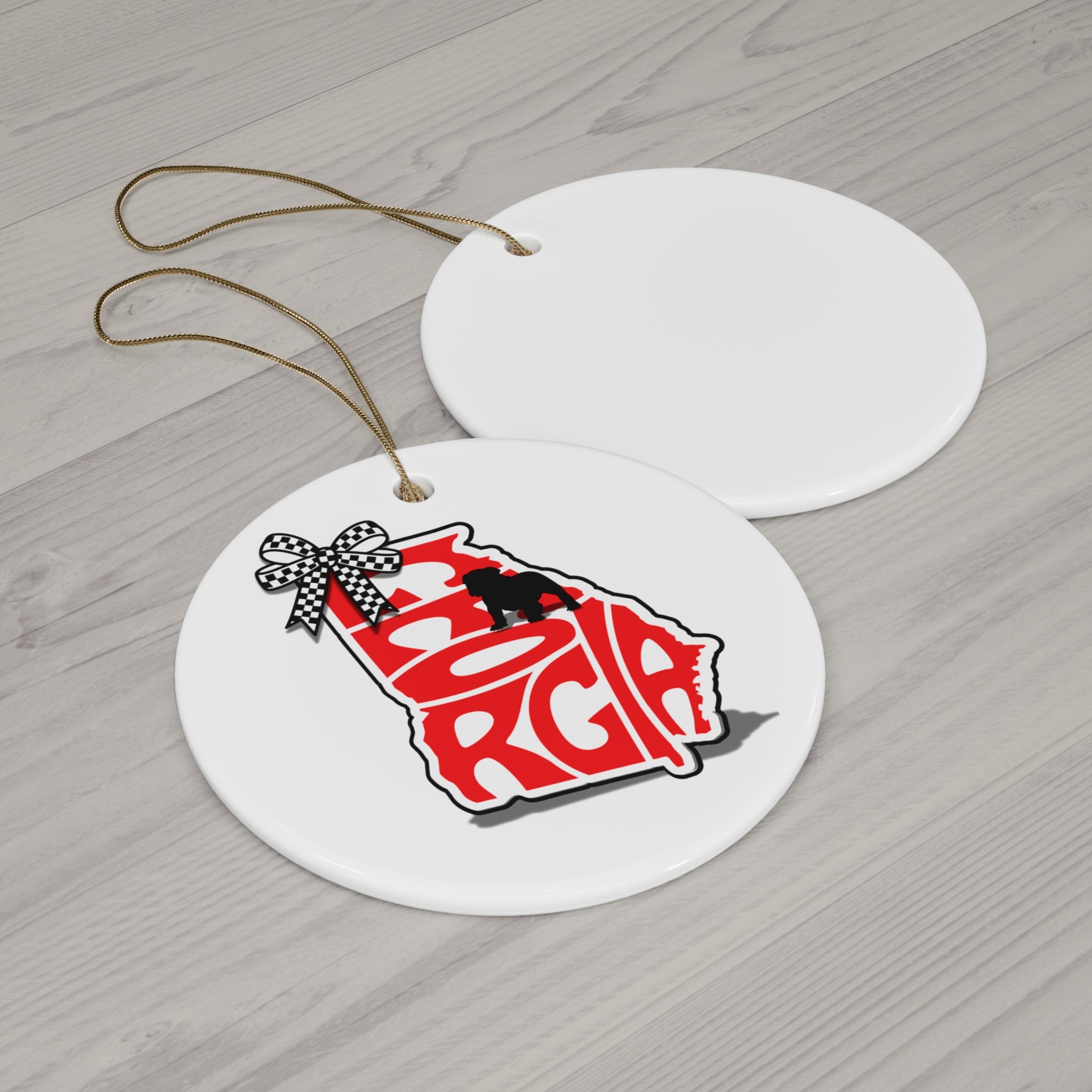 Georgia-Themed Ceramic Ornament Set | 4 Unique Shapes | Southern Holiday Decor – The Bougie Pumpkin Boutique