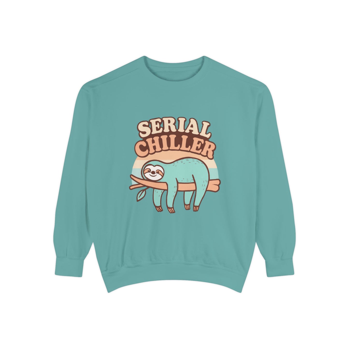 Sloth Vibes Sweatshirt - Funny Cozy Unisex Garment-Dyed Apparel