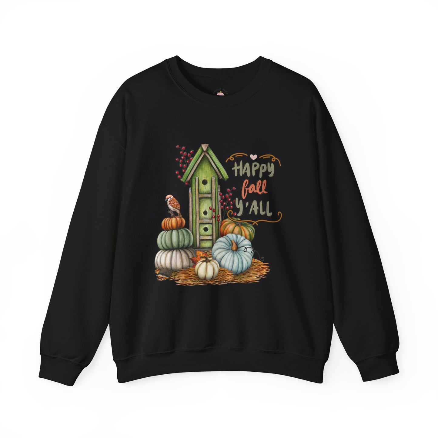 Happy Fall Unisex Crewneck Sweatshirt, Cozy Autumn Apparel, Thanksgiving Gift, Pumpkin Season Sweater, Fall Fashion Top