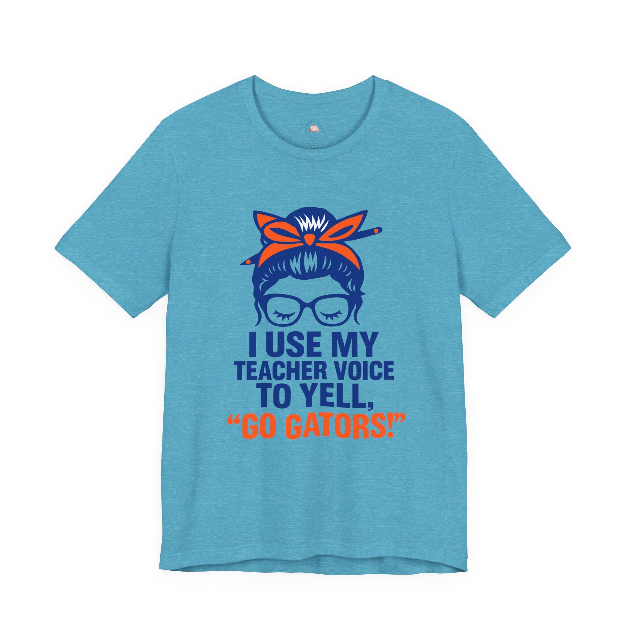 Teacher Voice Football Shirt – Game Day Spirit Tee in Blue & Orange | Funny Teacher Shirt | Bougie Pumpkin Boutique