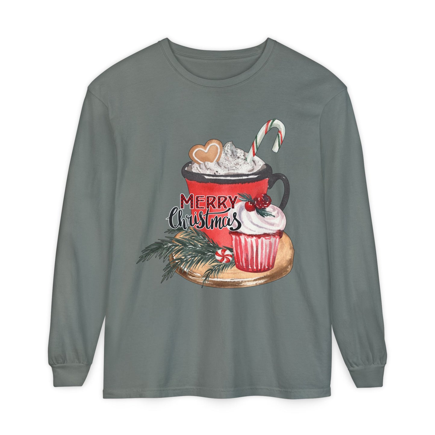 Merry Christmas Long Sleeve T-Shirt, Holiday Outfit, Unisex Tee, Cozy Gift, Winter Fashion, Festive Apparel