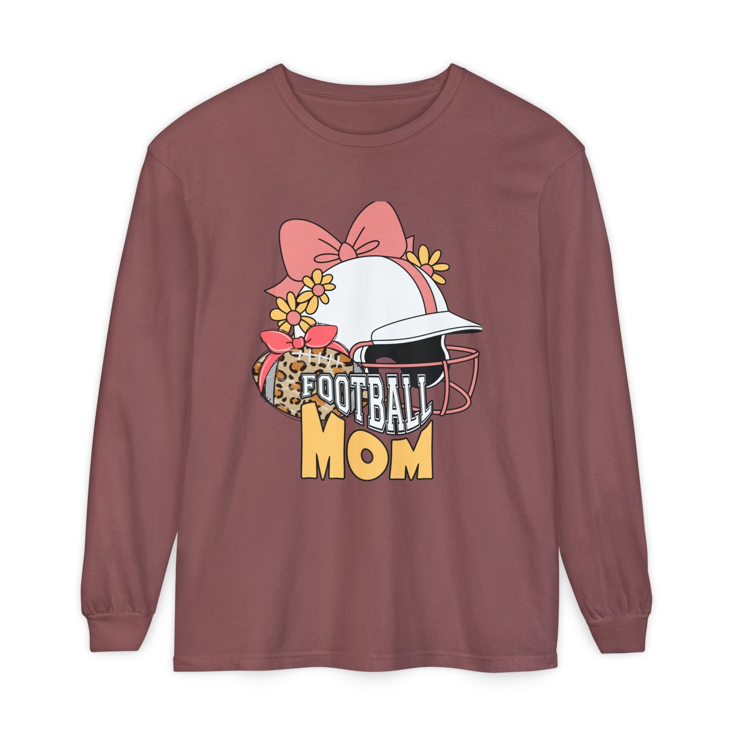 Football Mom Long Sleeve T-Shirt | Gift for Mothers, Sports Apparel, Casual Wear, Game Day Outfit, Fall Fashion