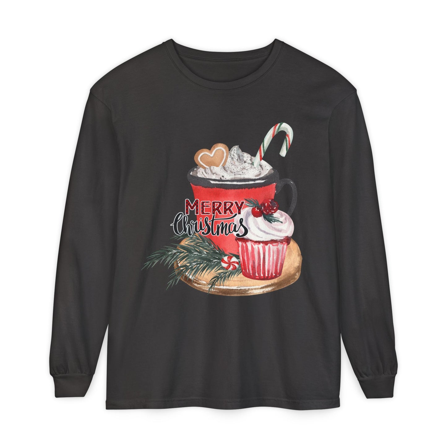 Merry Christmas Long Sleeve T-Shirt, Holiday Outfit, Unisex Tee, Cozy Gift, Winter Fashion, Festive Apparel