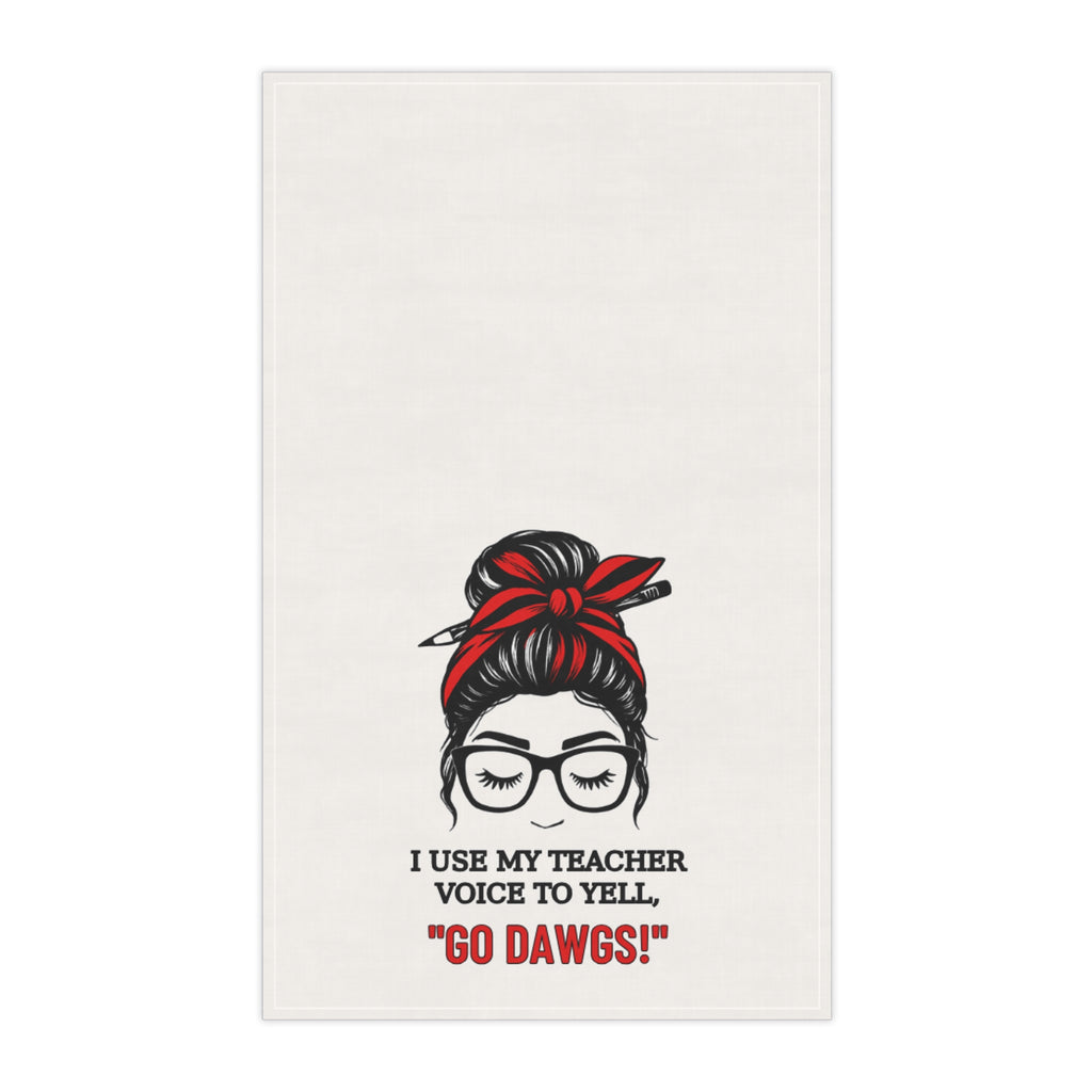 Teacher 'Go Dawgs!' Cotton Tea Towel — Funny Teacher Mom Kitchen Towel