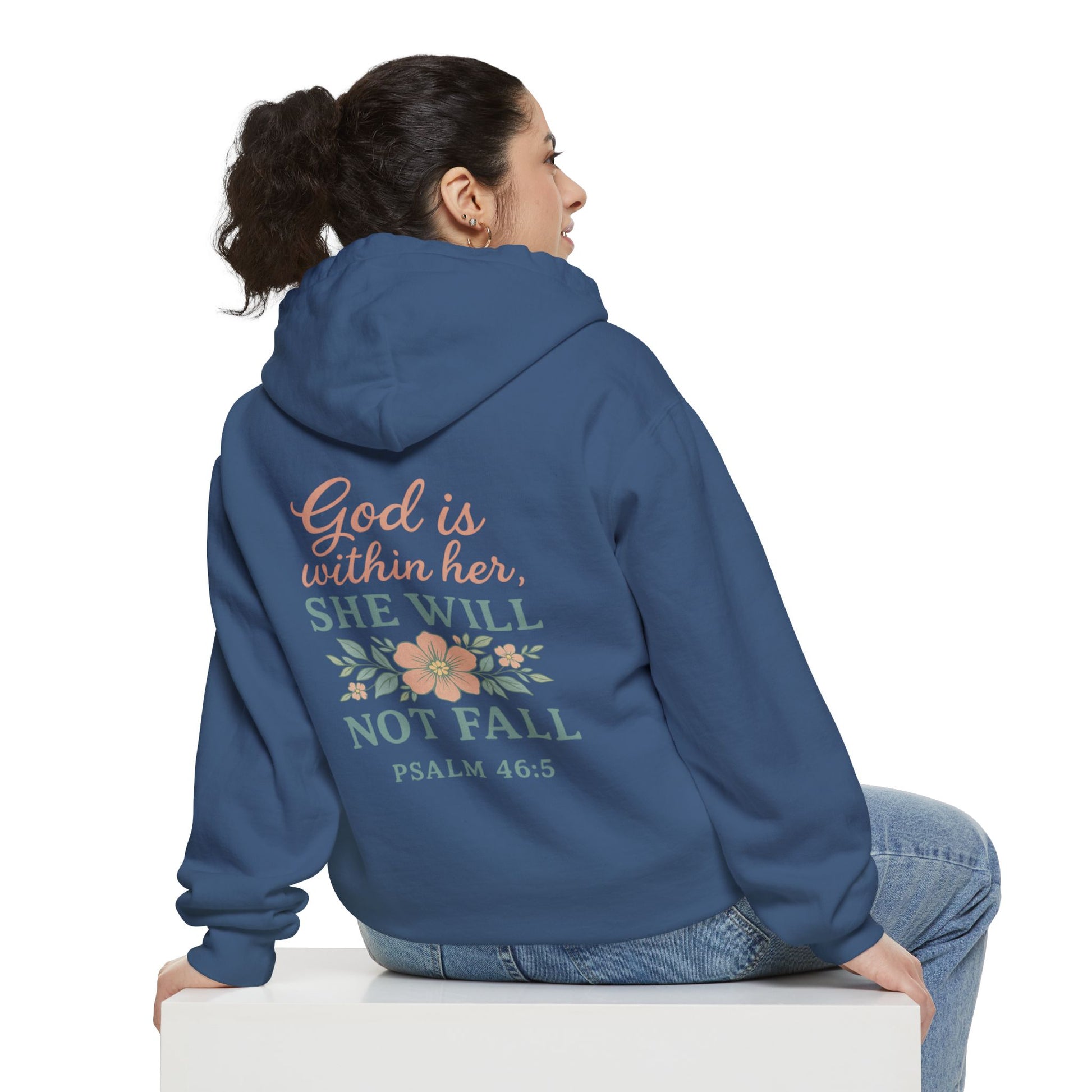 God Is Within Her, She Will Not Fall Hoodie | Psalm 46:5 Faith Hoodie – Bougie Pumpkin Boutique - The Bougie Pumpkin Boutique