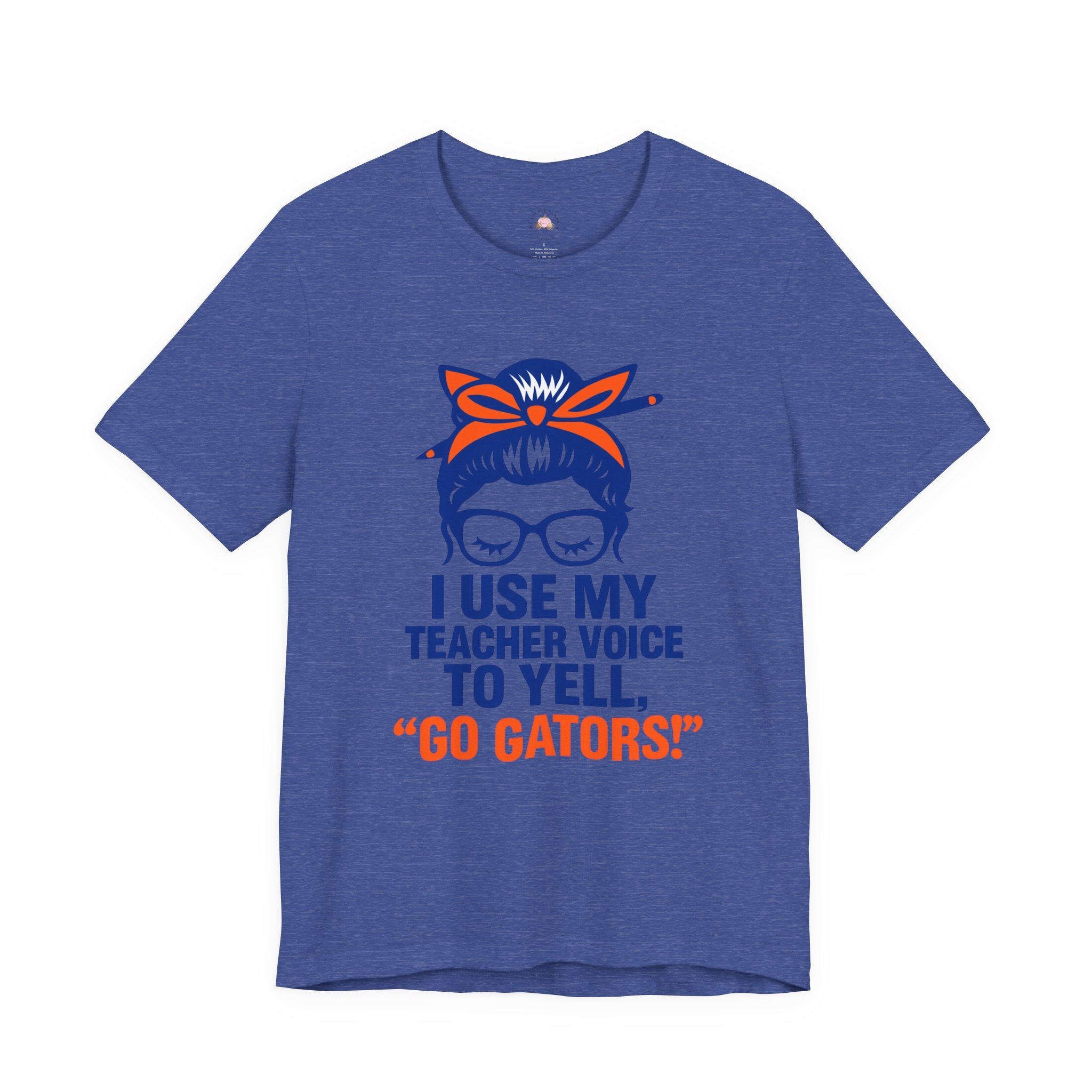 Teacher Voice Football Shirt – Game Day Spirit Tee in Blue & Orange | Funny Teacher Shirt | Bougie Pumpkin Boutique