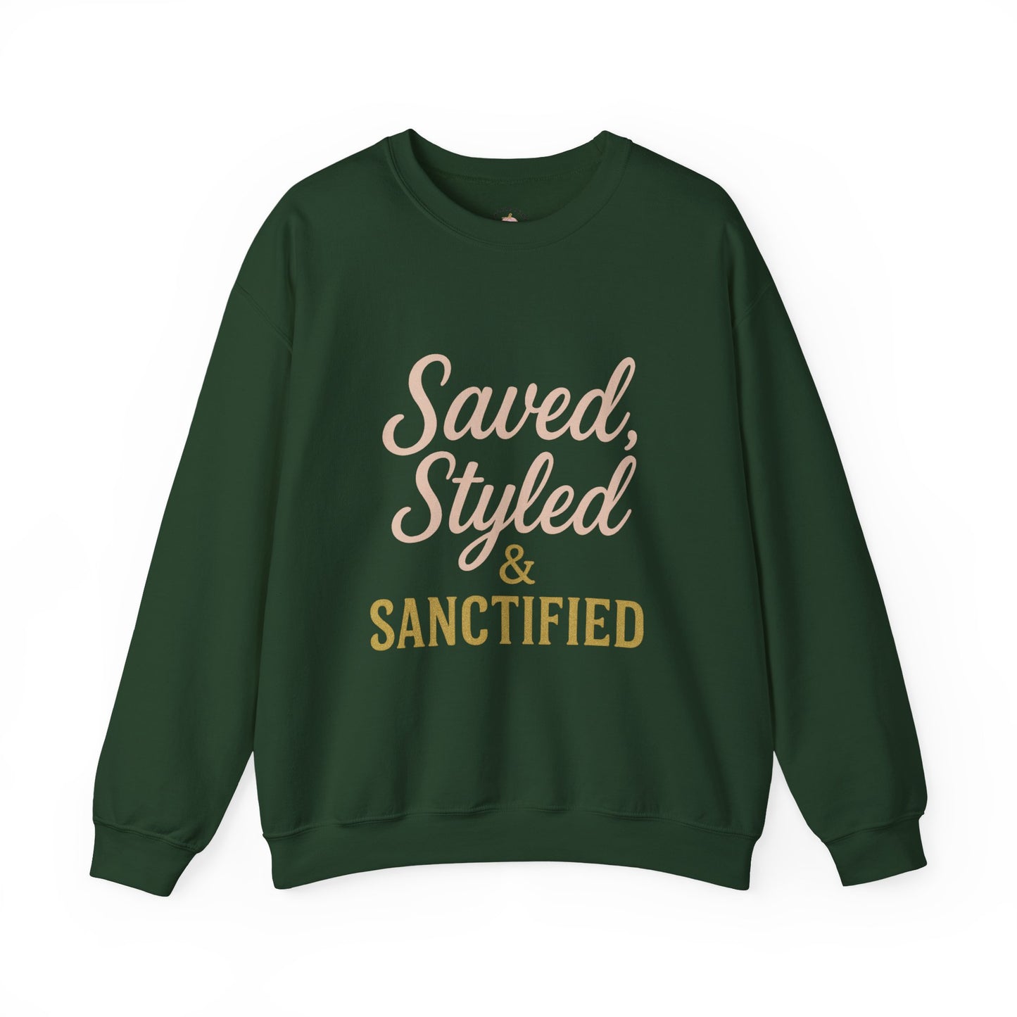 Saved, Styled & Sanctified Crewneck Sweatshirt | Faith-Inspired Apparel, Cozy Wear, Gift for Her, Christian Sweatshirt, Religious Fashion - The Bougie Pumpkin Boutique
