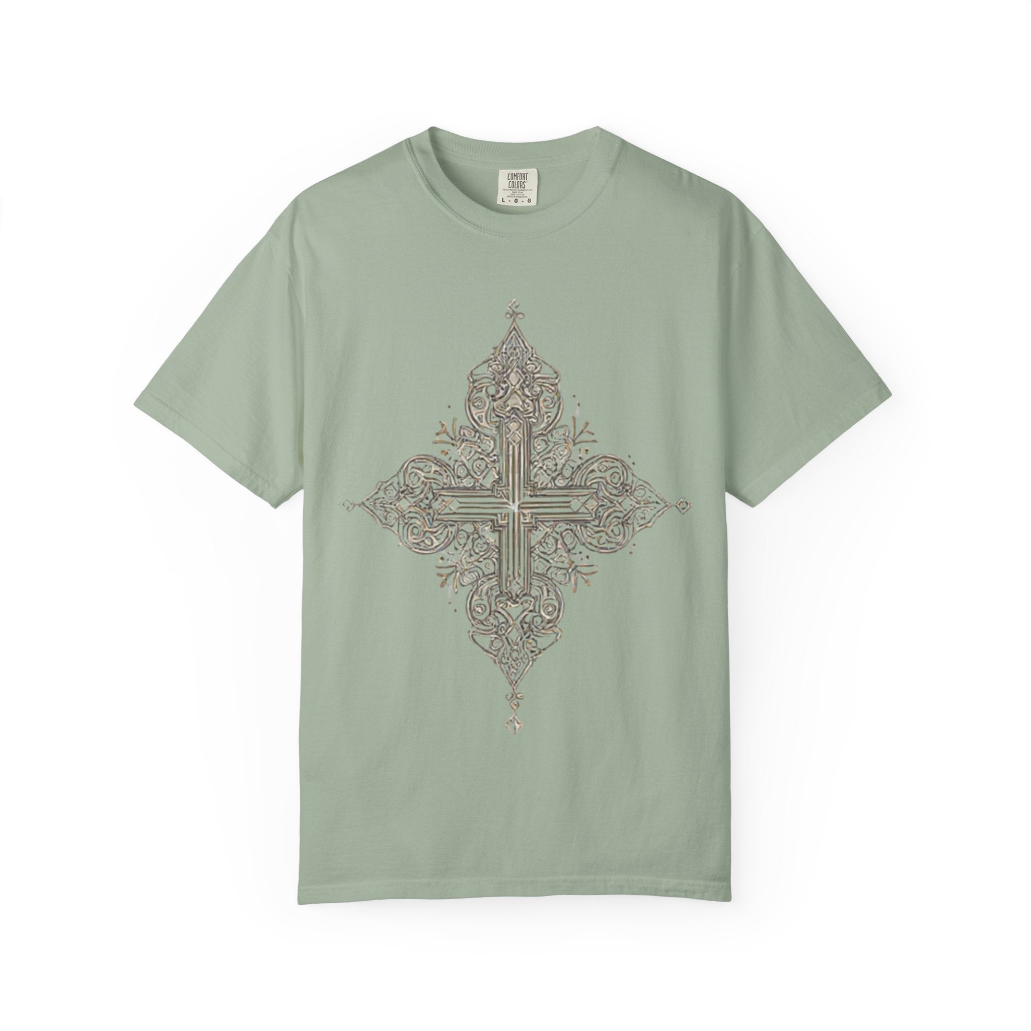 Ornate Vintage Cross T-Shirt — Gothic Floral Cross Graphic Tee
