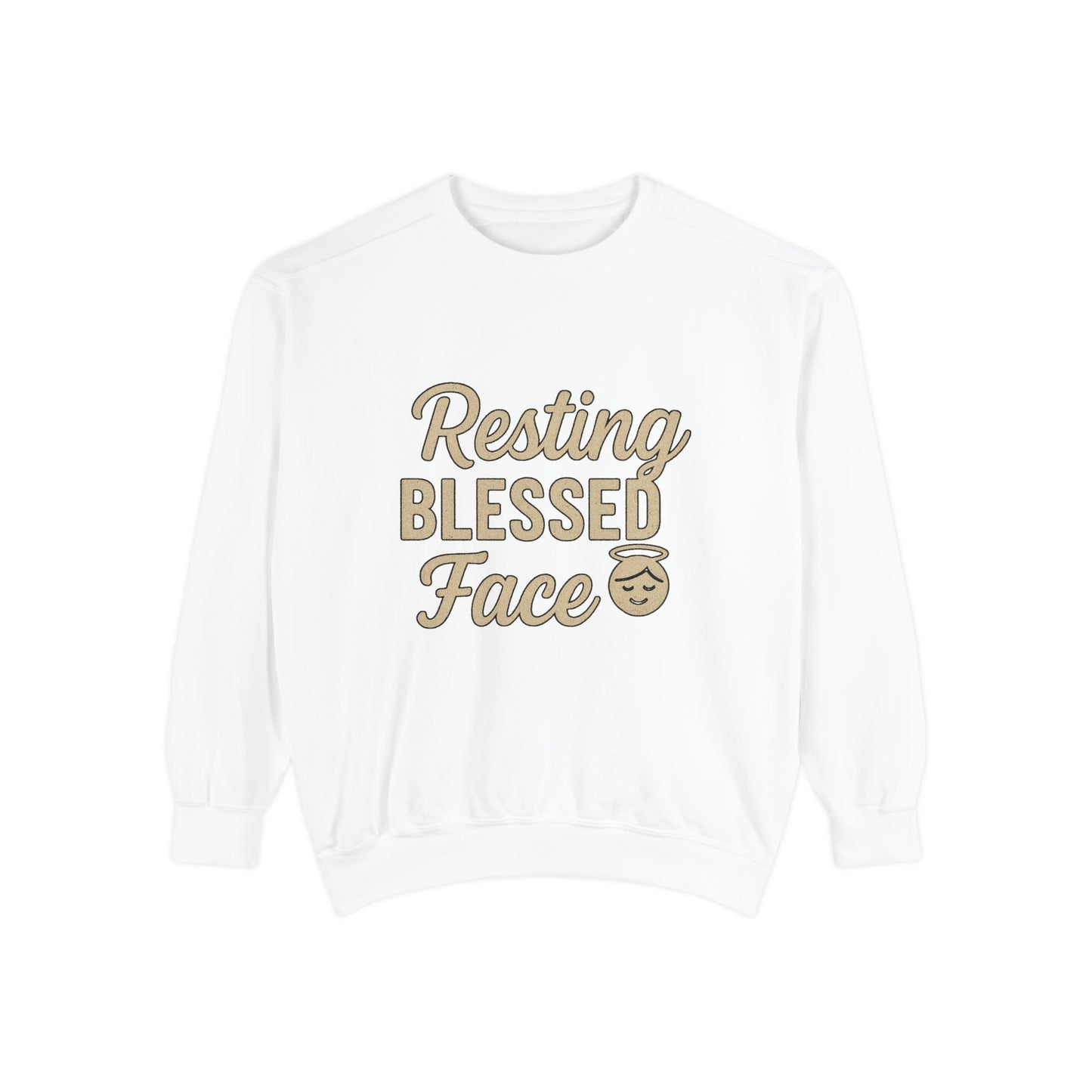 Resting Blessed Face Sweatshirt – Funny Christian Crewneck for Women - The Bougie Pumpkin Boutique