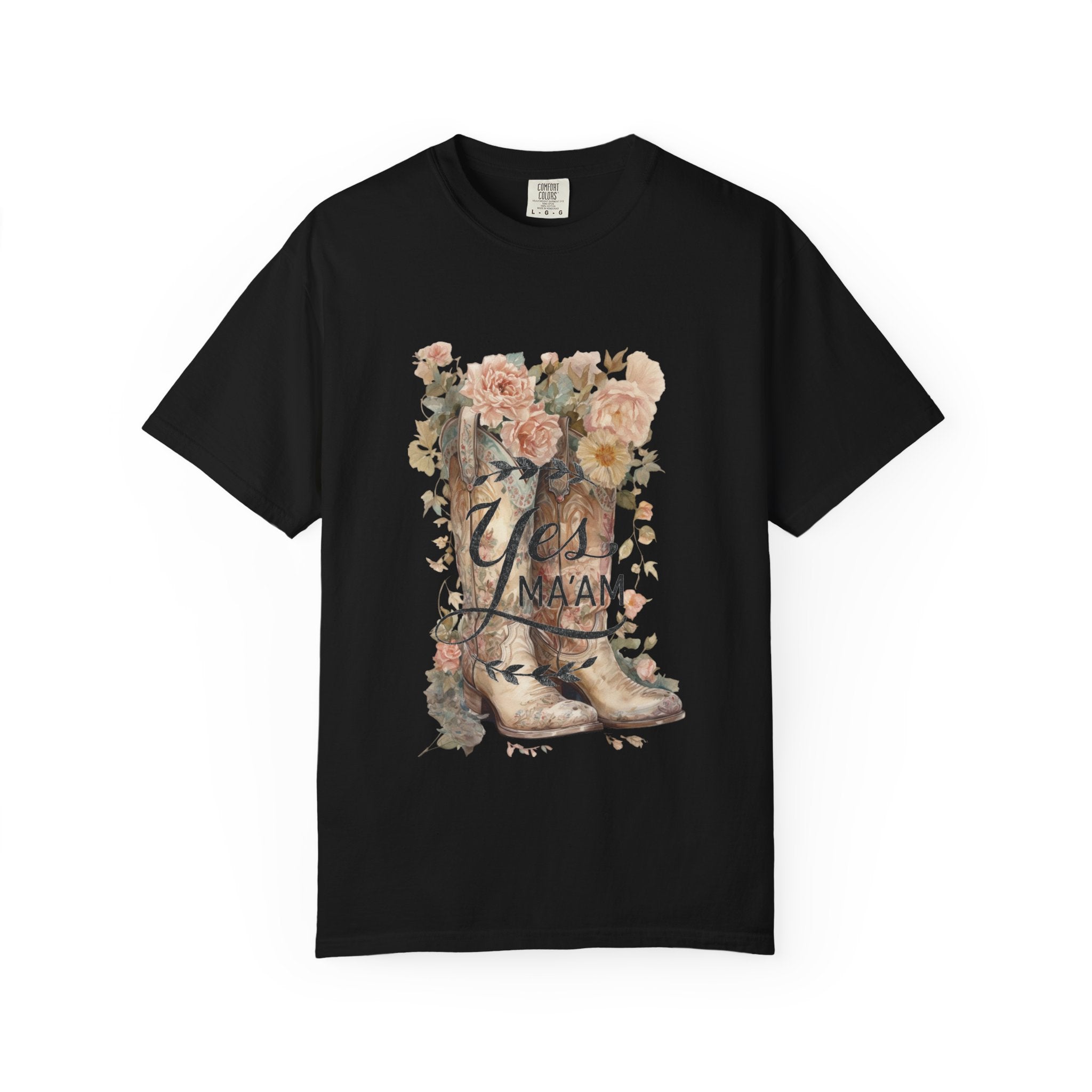 Yes Ma'am Boots & Flowers T-Shirt