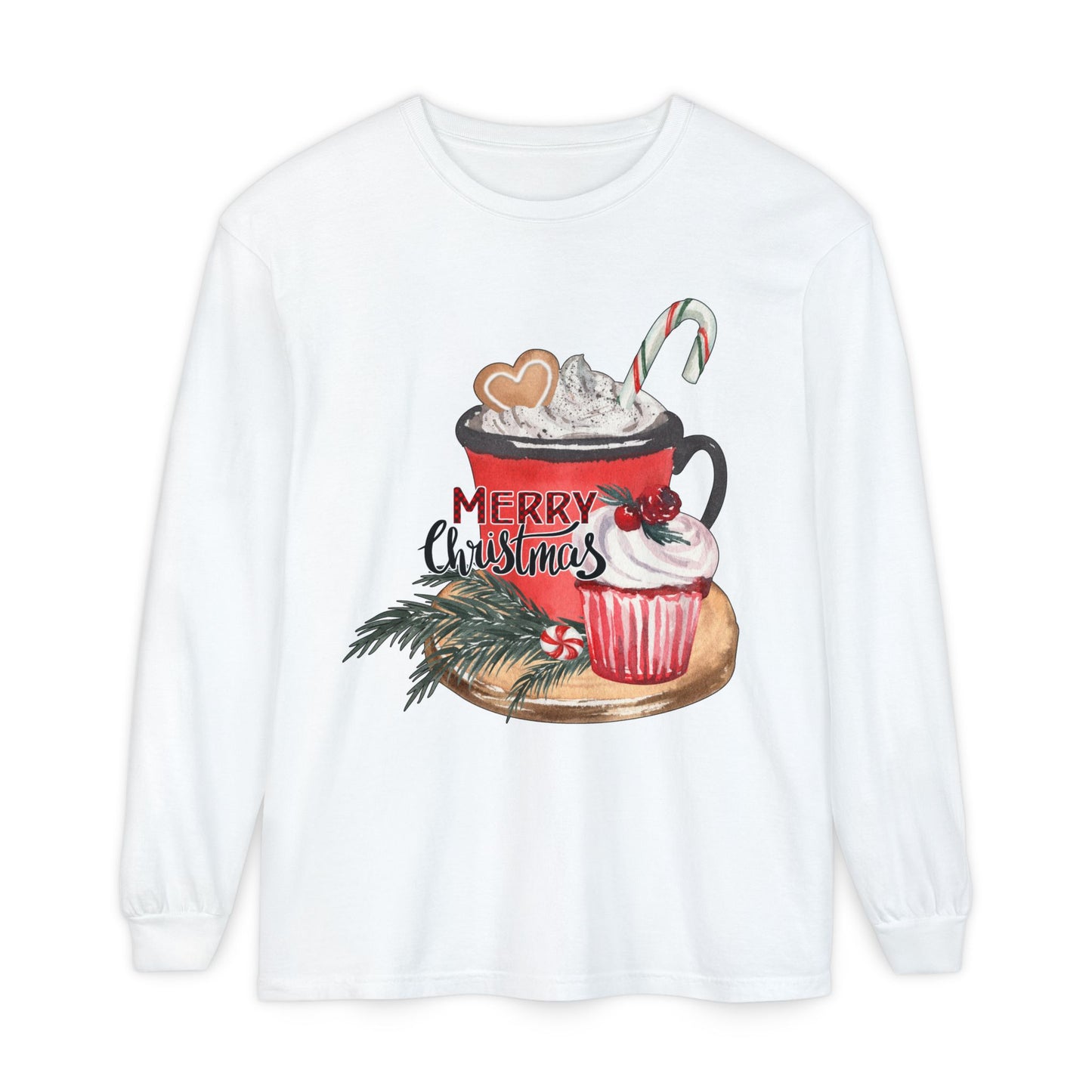 Merry Christmas Long Sleeve T-Shirt, Holiday Outfit, Unisex Tee, Cozy Gift, Winter Fashion, Festive Apparel