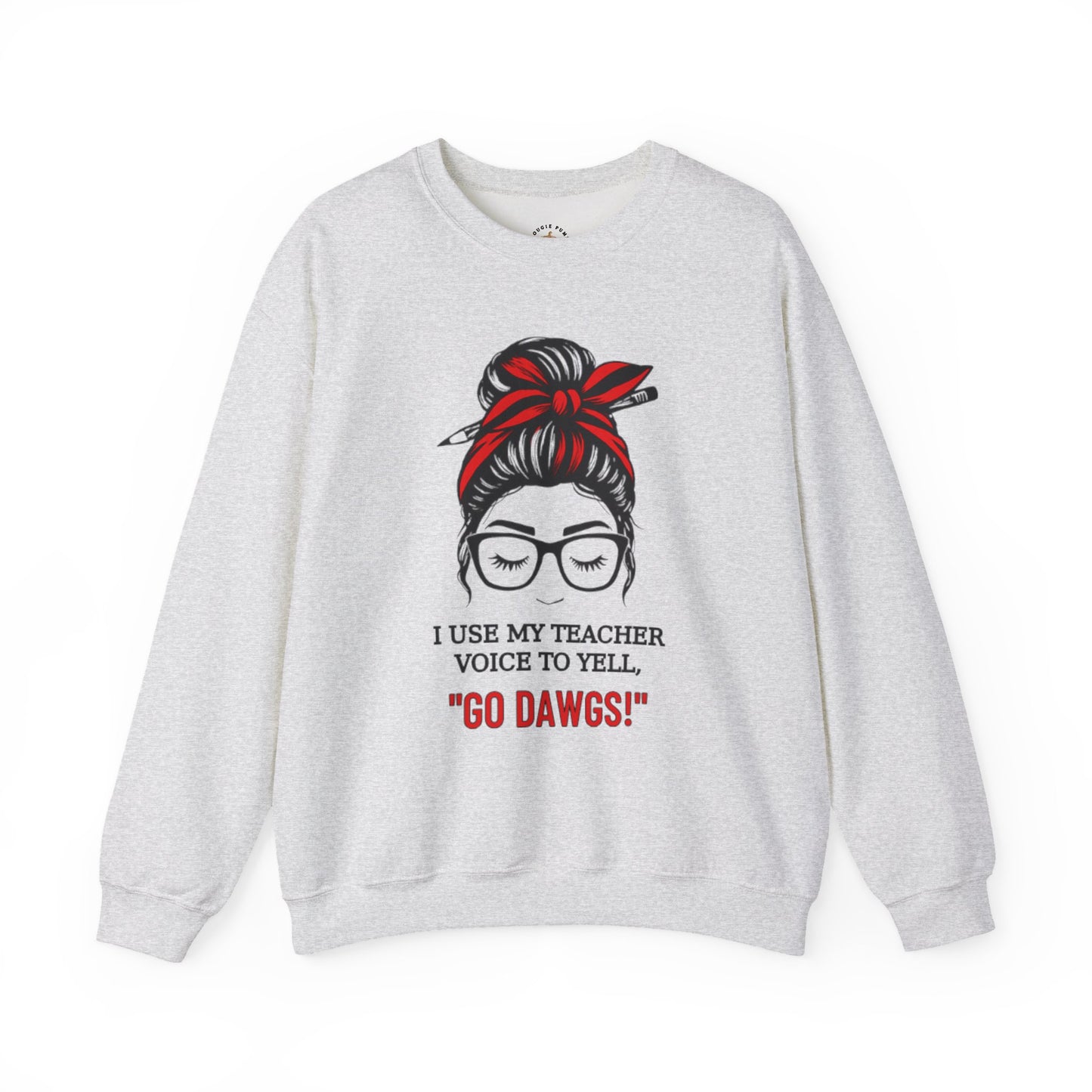 Crewneck Sweatshirt Teacher Voice GO DAWGS Game Day Football Unisex