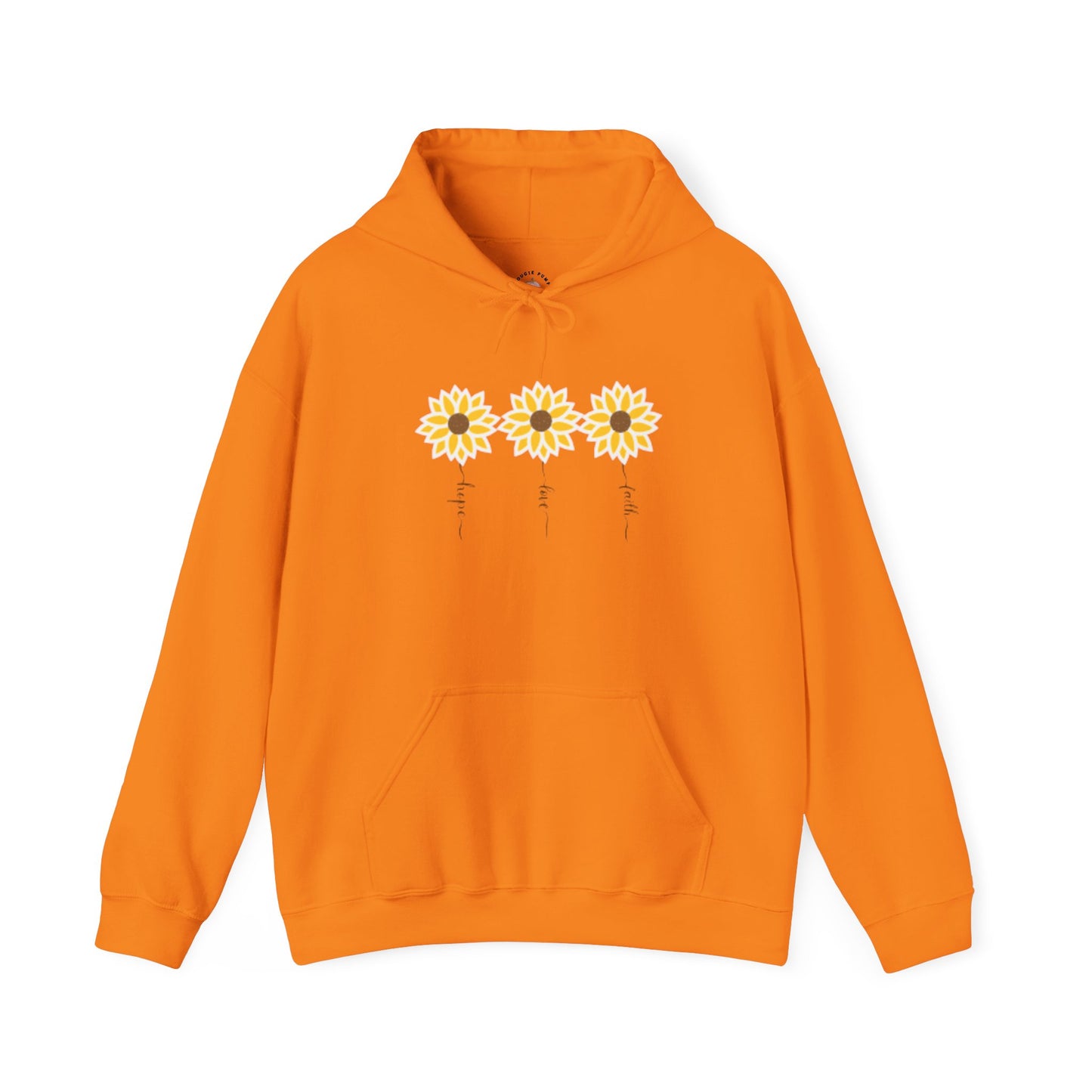 Faith, Hope, and Love Flowers Hoodie for Moms - Inspirational Unisex Hooded Sweatshirt