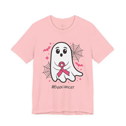 Cute Ghost #Boocancer Unisex T-Shirt, Halloween Tee, Breast Cancer Awareness, Fun Gift, Soft Cotton Top, Casual Wear