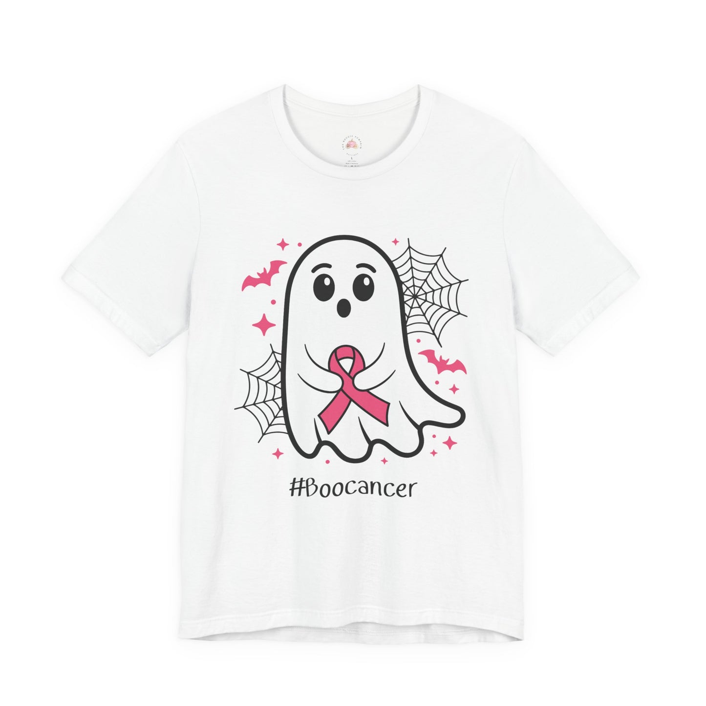 Cute Ghost #Boocancer Unisex T-Shirt, Halloween Tee, Breast Cancer Awareness, Fun Gift, Soft Cotton Top, Casual Wear