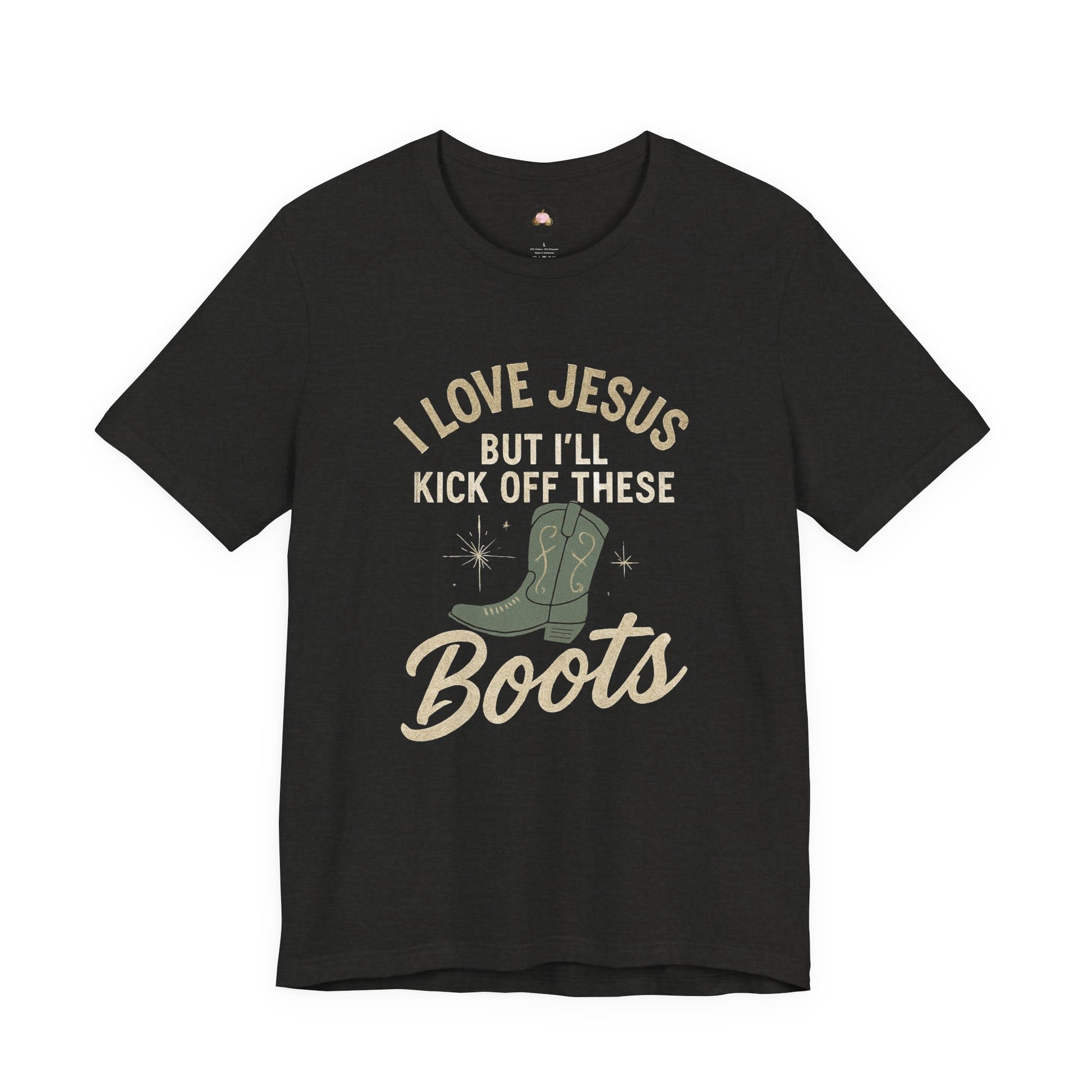 I Love Jesus But I’ll Kick Off These Boots Tee | Bougie Pumpkin Boutique - The Bougie Pumpkin Boutique