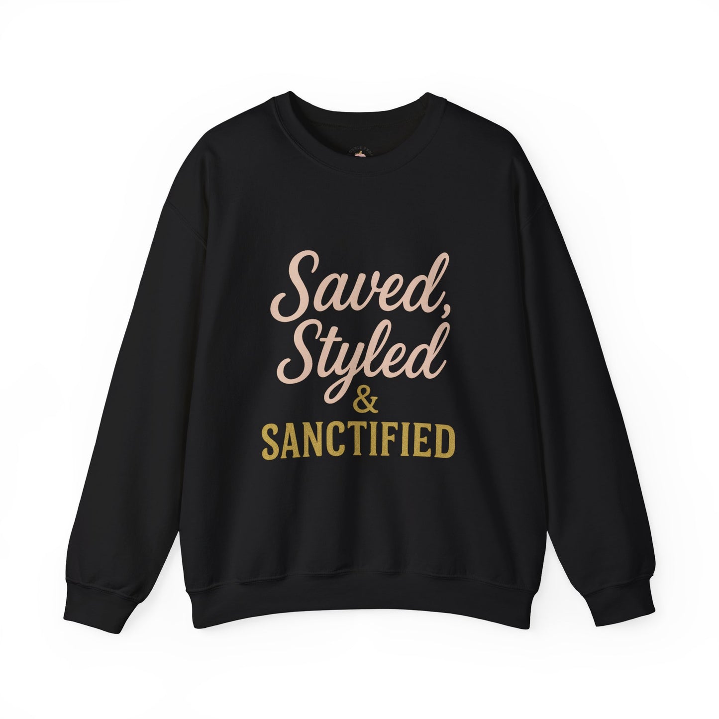 Saved, Styled & Sanctified Crewneck Sweatshirt | Faith-Inspired Apparel, Cozy Wear, Gift for Her, Christian Sweatshirt, Religious Fashion - The Bougie Pumpkin Boutique