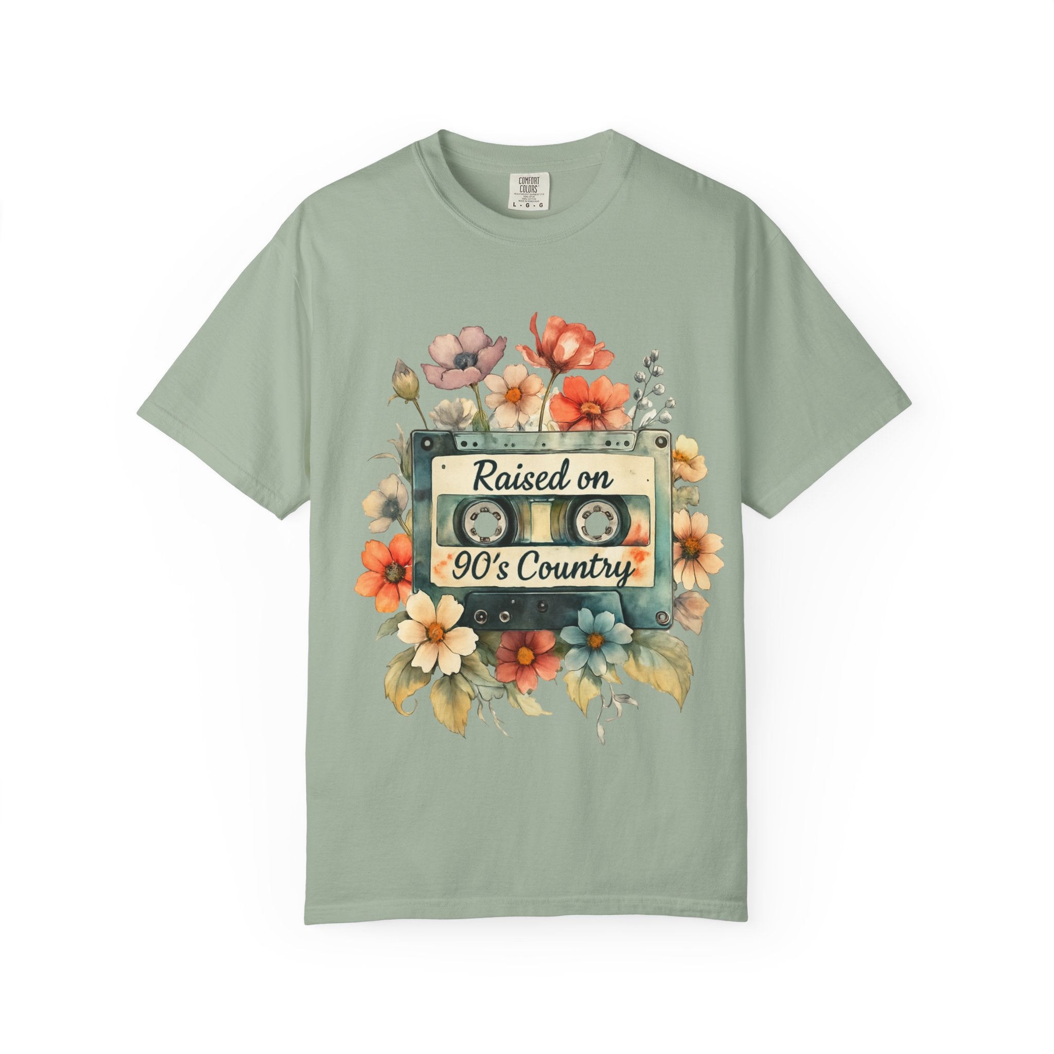 Raised on 90's Country T-Shirt — Vintage Cassette Floral Tee for Country Music Fans