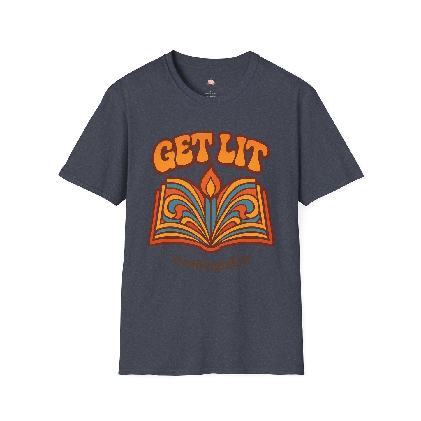 Book Lover's T-Shirt - GET LIT Design, Reading Gift, Literary Tee