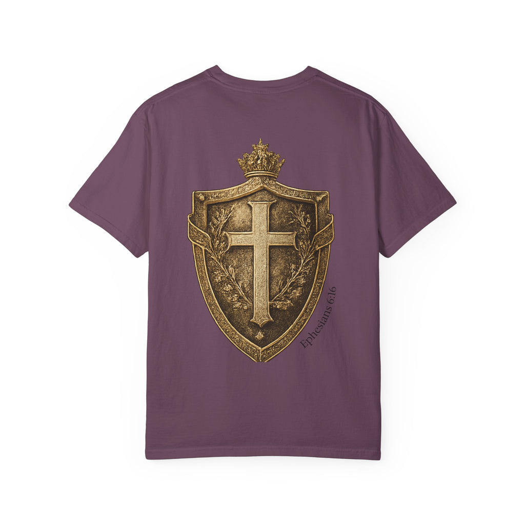 Christian Shield T-Shirt — Vintage Cross Emblem Tee