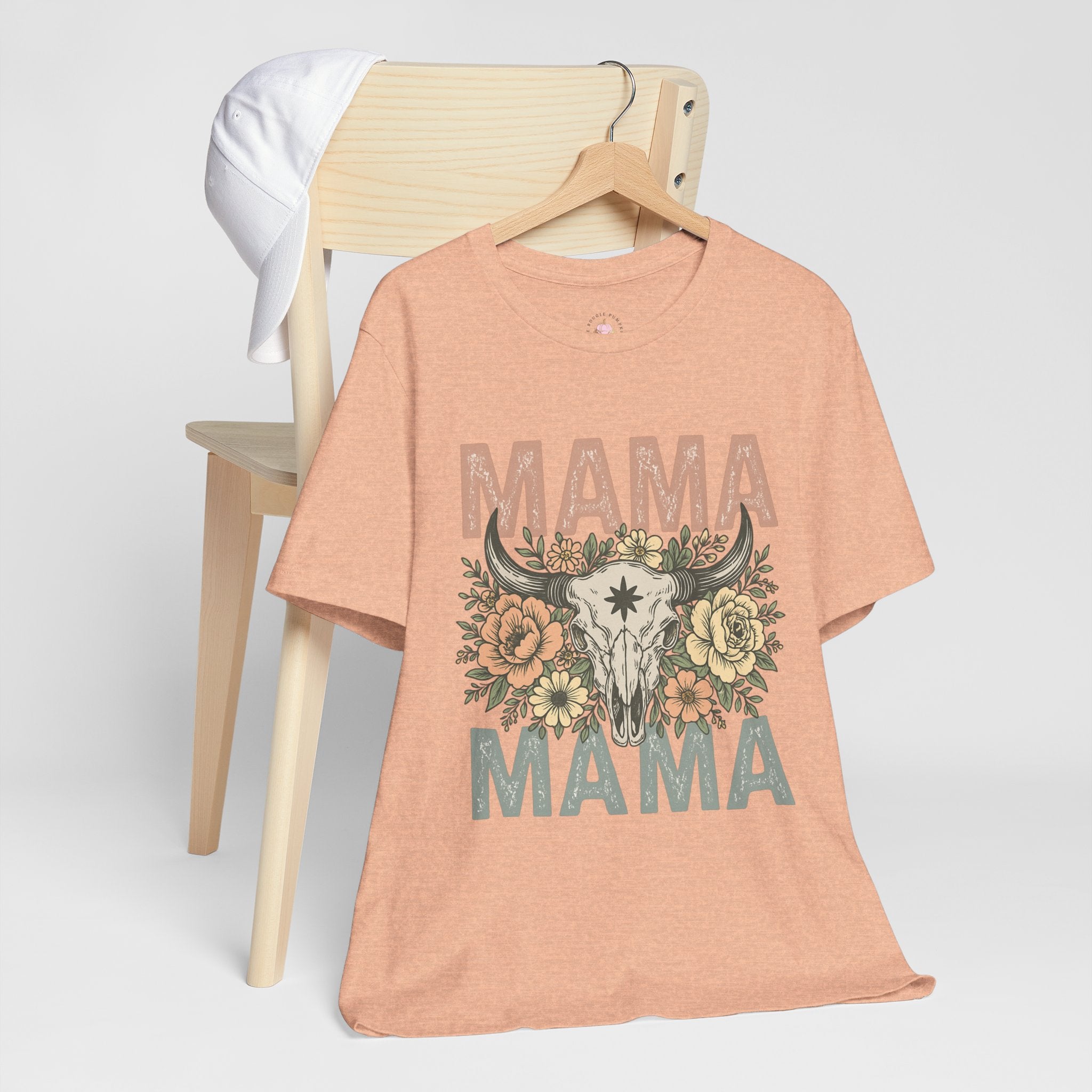 Mama Floral Skull Tee — Vintage Boho Mom T‑Shirt for Mother’s Day