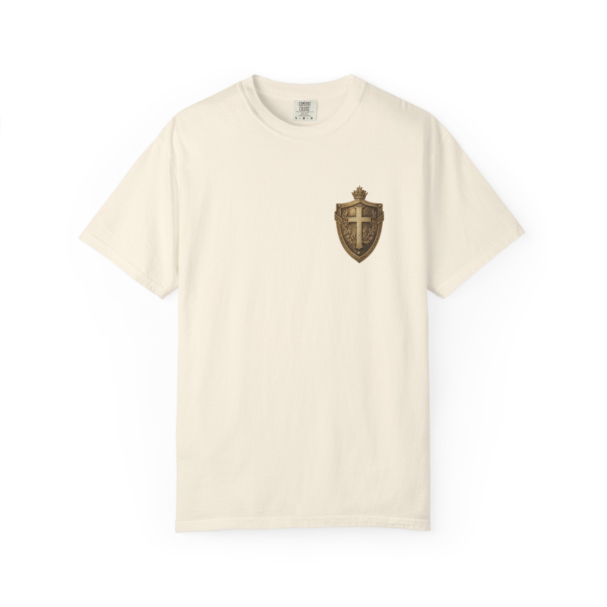 Christian Shield T-Shirt — Vintage Cross Emblem Tee