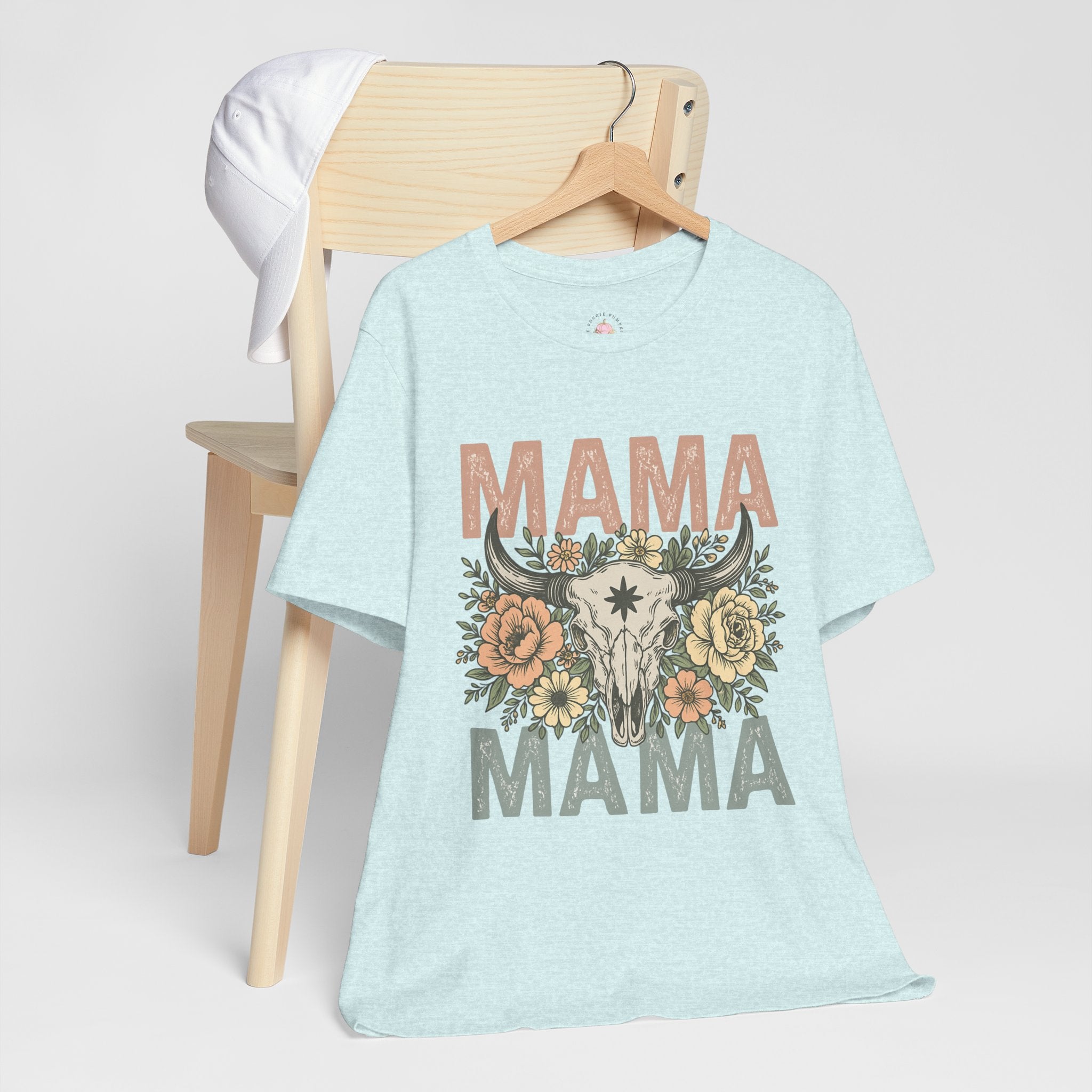 Mama Floral Skull Tee — Vintage Boho Mom T‑Shirt for Mother’s Day