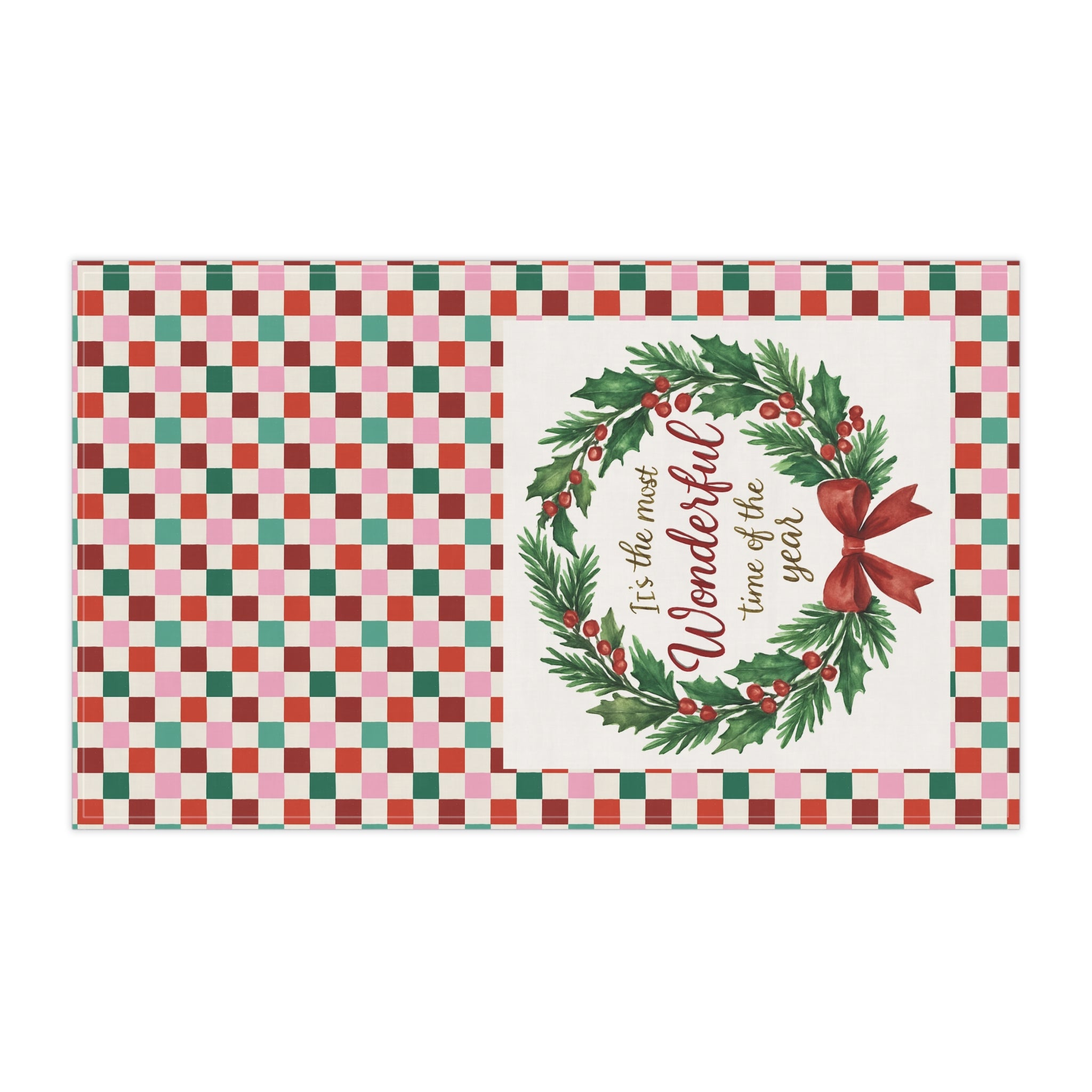Christmas Wreath Tea Towels - Festive Cotton Kitchen Decor