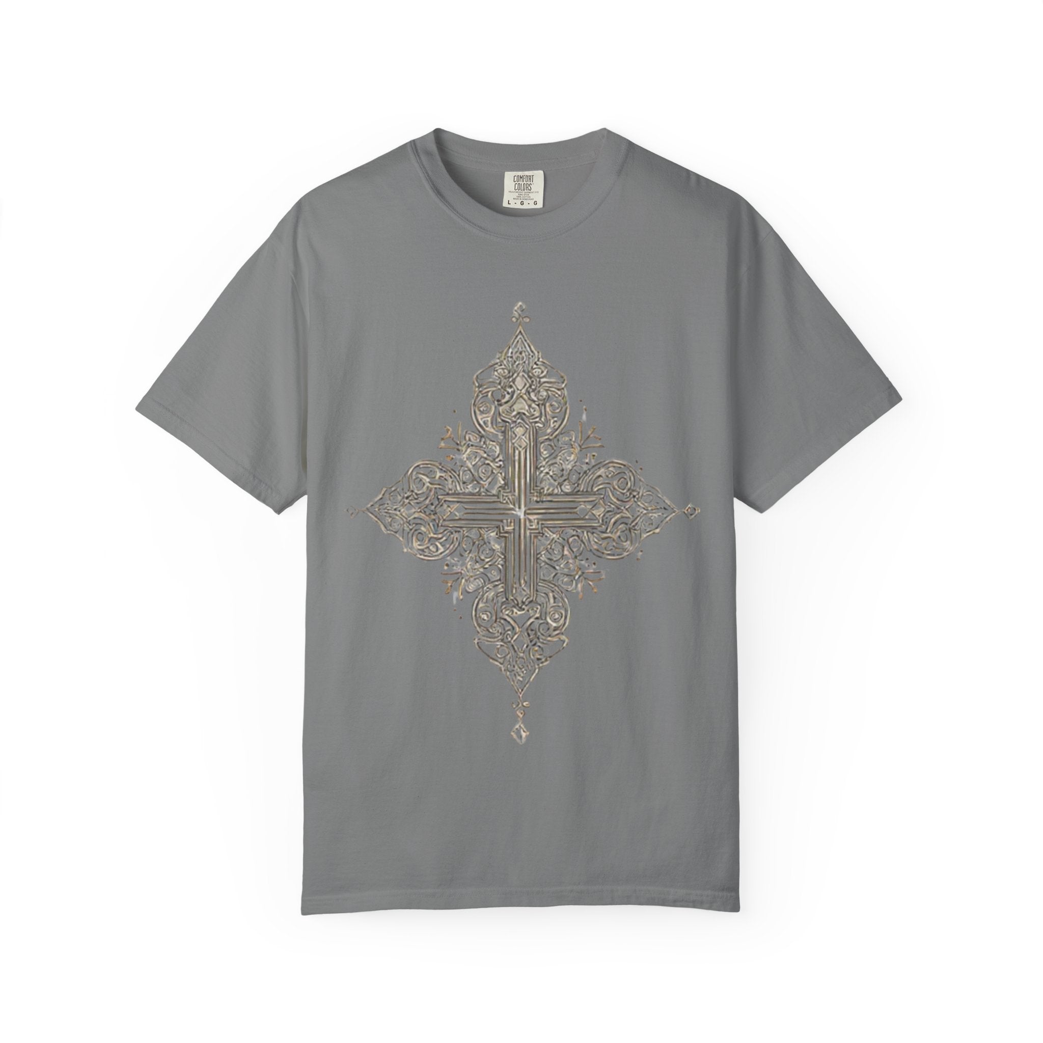 Ornate Vintage Cross T-Shirt — Gothic Floral Cross Graphic Tee