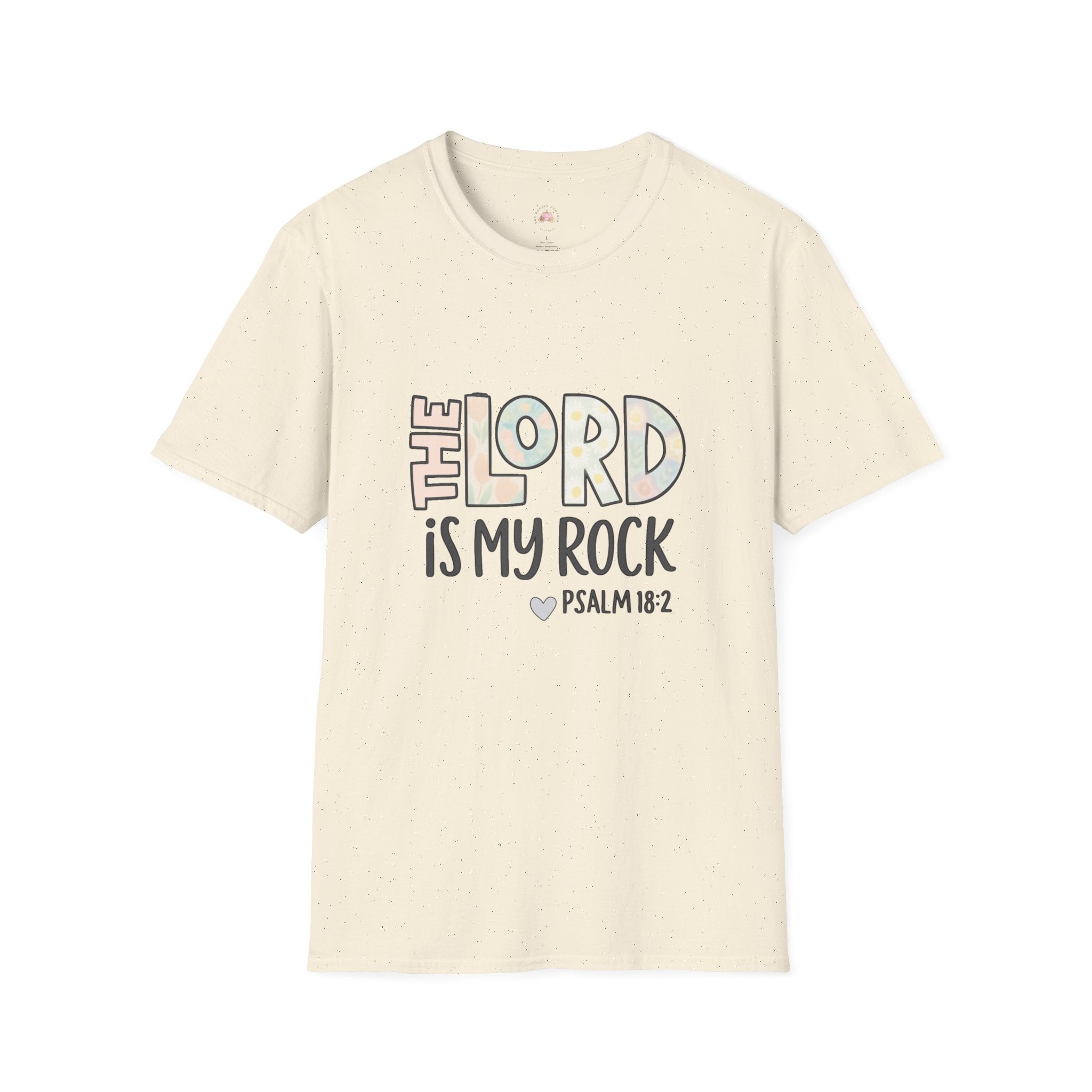 Christian T-Shirt — “The Lord Is My Rock” Psalm 18:2 Inspirational Tee