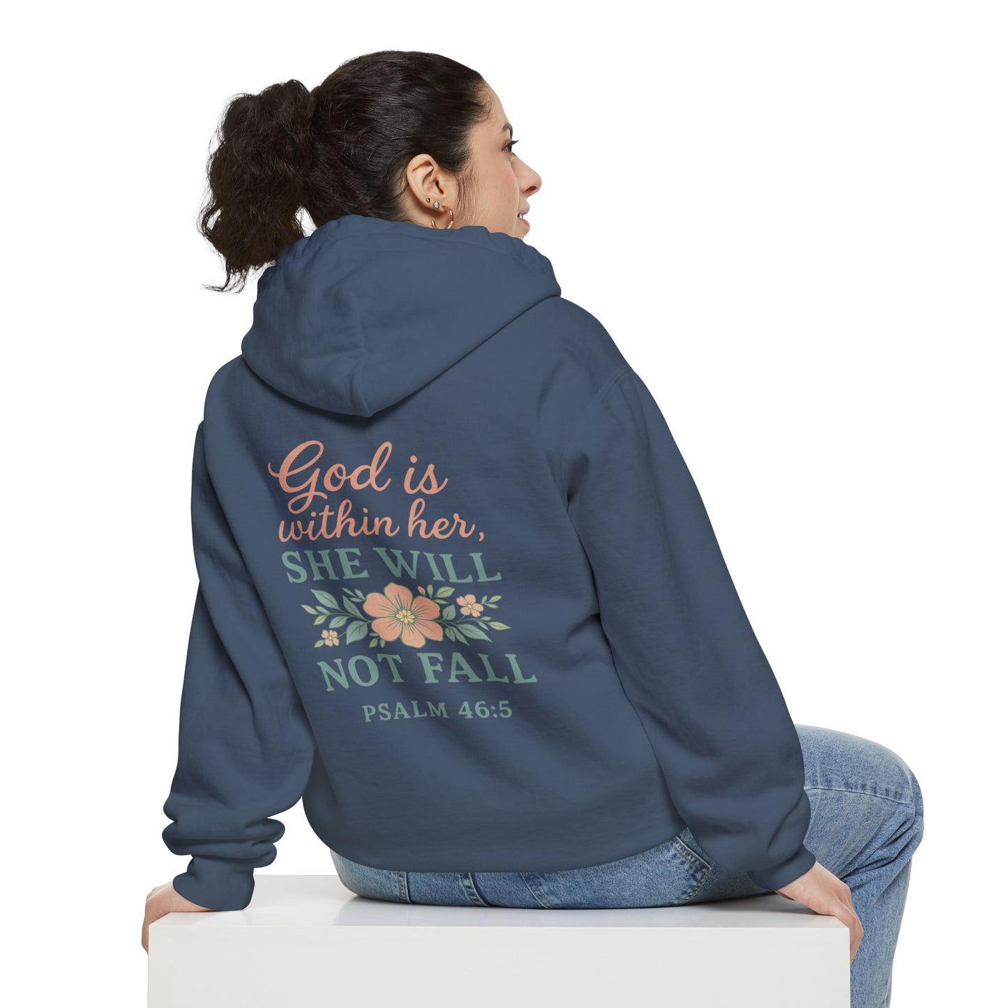 God Is Within Her, She Will Not Fall Hoodie | Psalm 46:5 Faith Hoodie – Bougie Pumpkin Boutique - The Bougie Pumpkin Boutique